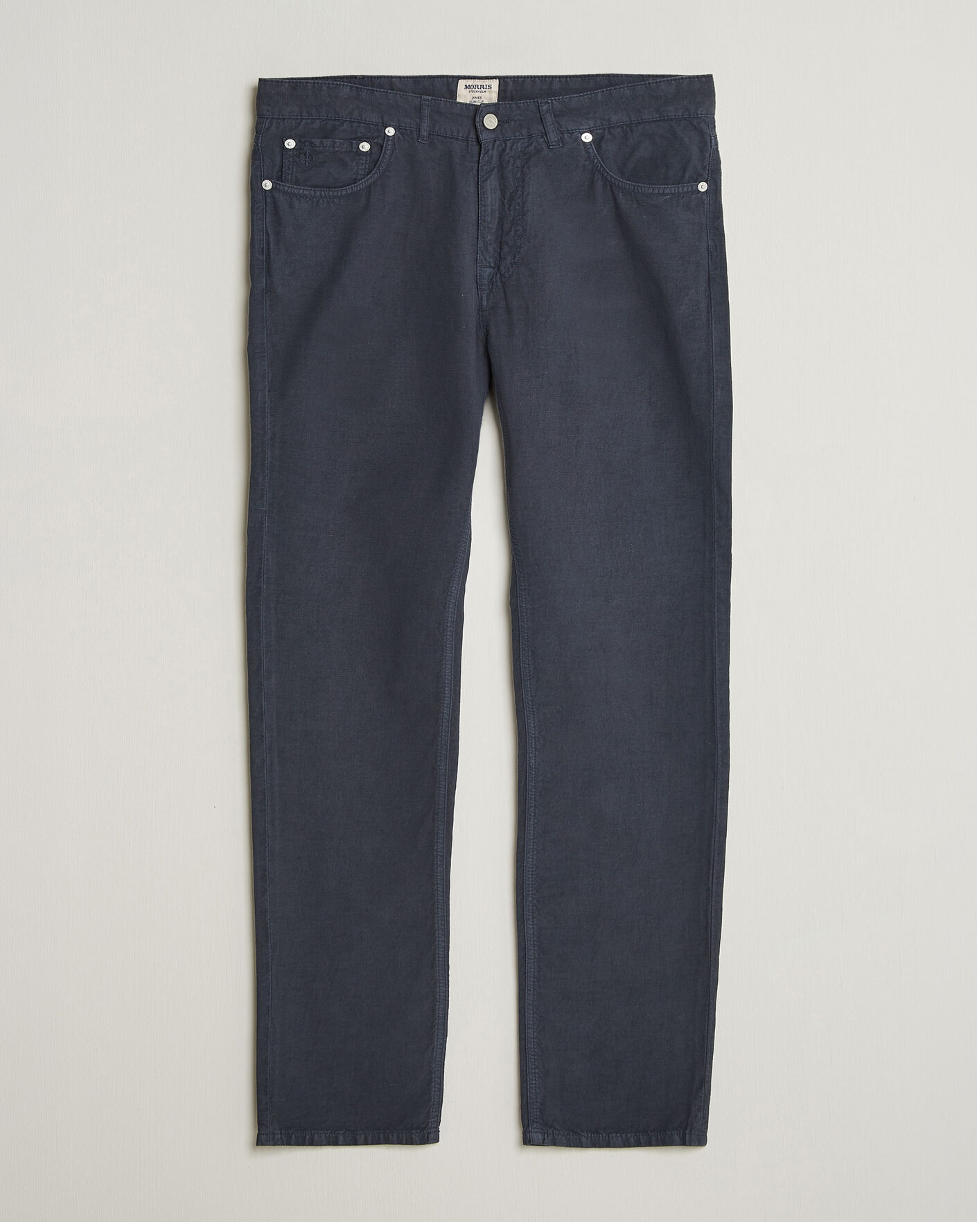 Men | Trousers | Morris | James Washed Linen 5-Pocket Pants Dark Blue