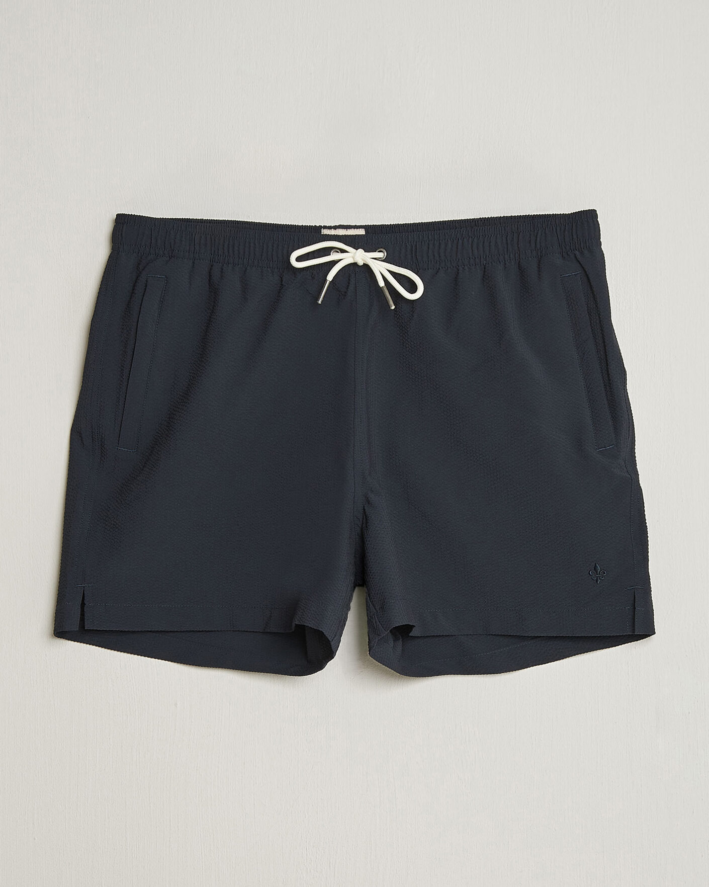 Men | Swimwear | Morris | Seersucker Bathing Trunks Dark Blue