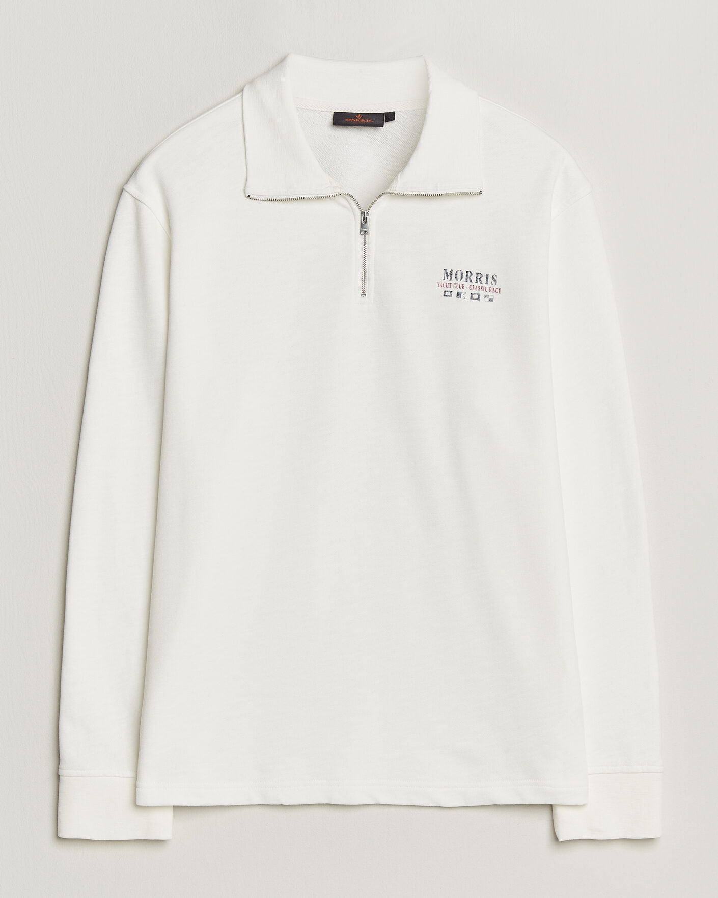 Morris Northcott Slub Half-Zip White at CareOfCarl.com