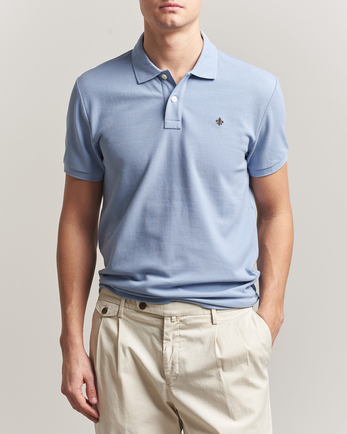 Men | Polo Shirts | Morris | New Pique Light Blue