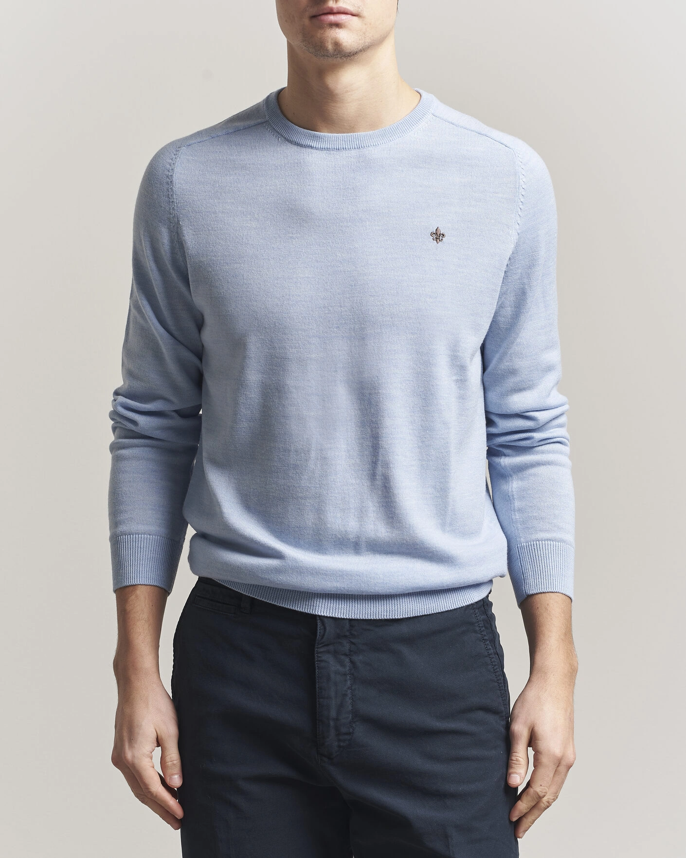 Men | Sweaters & Knitwear | Morris | Merino Oneck Light Blue