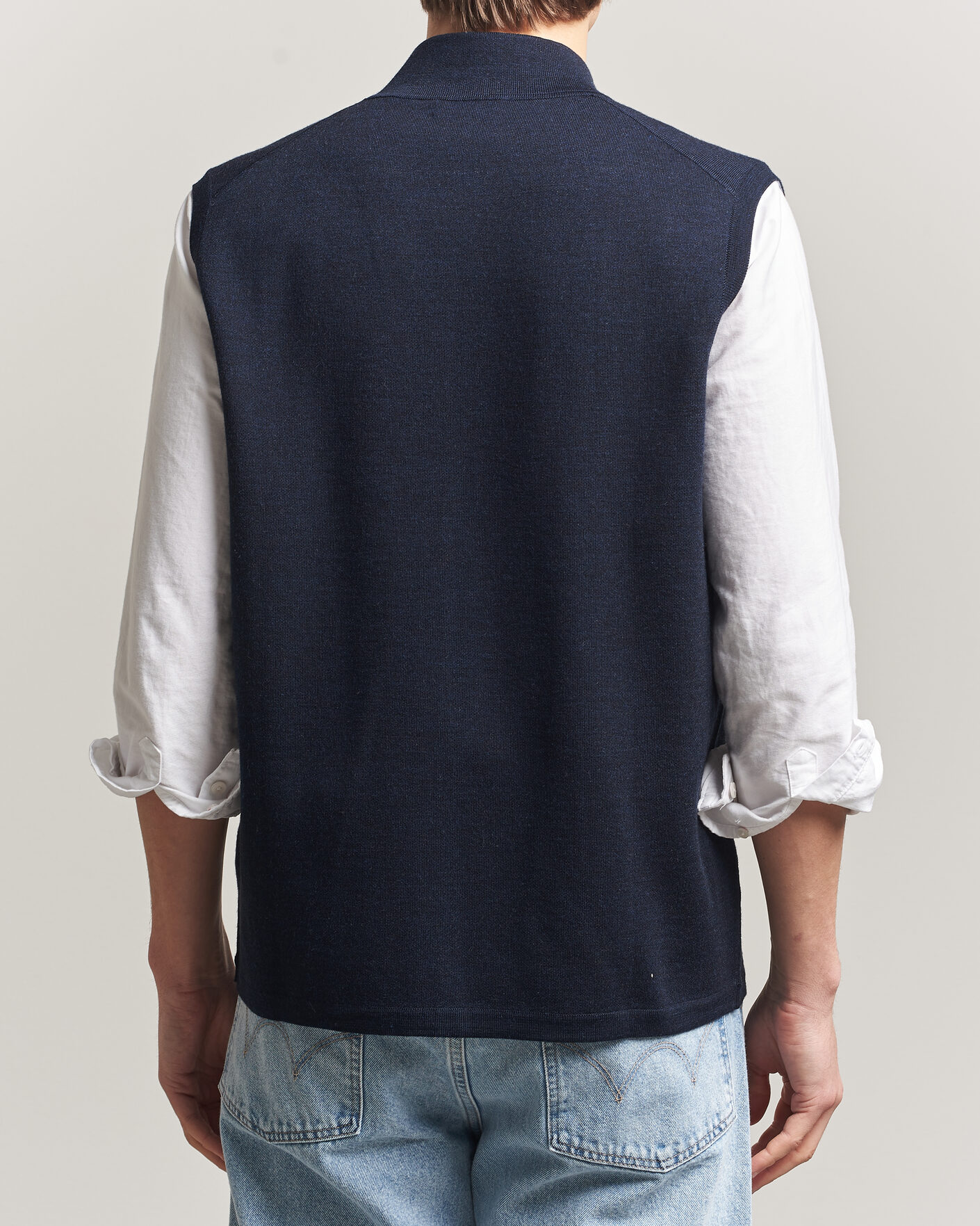 Men | Sweaters & Knitwear | Morris | Merino Double Zip Vest Navy