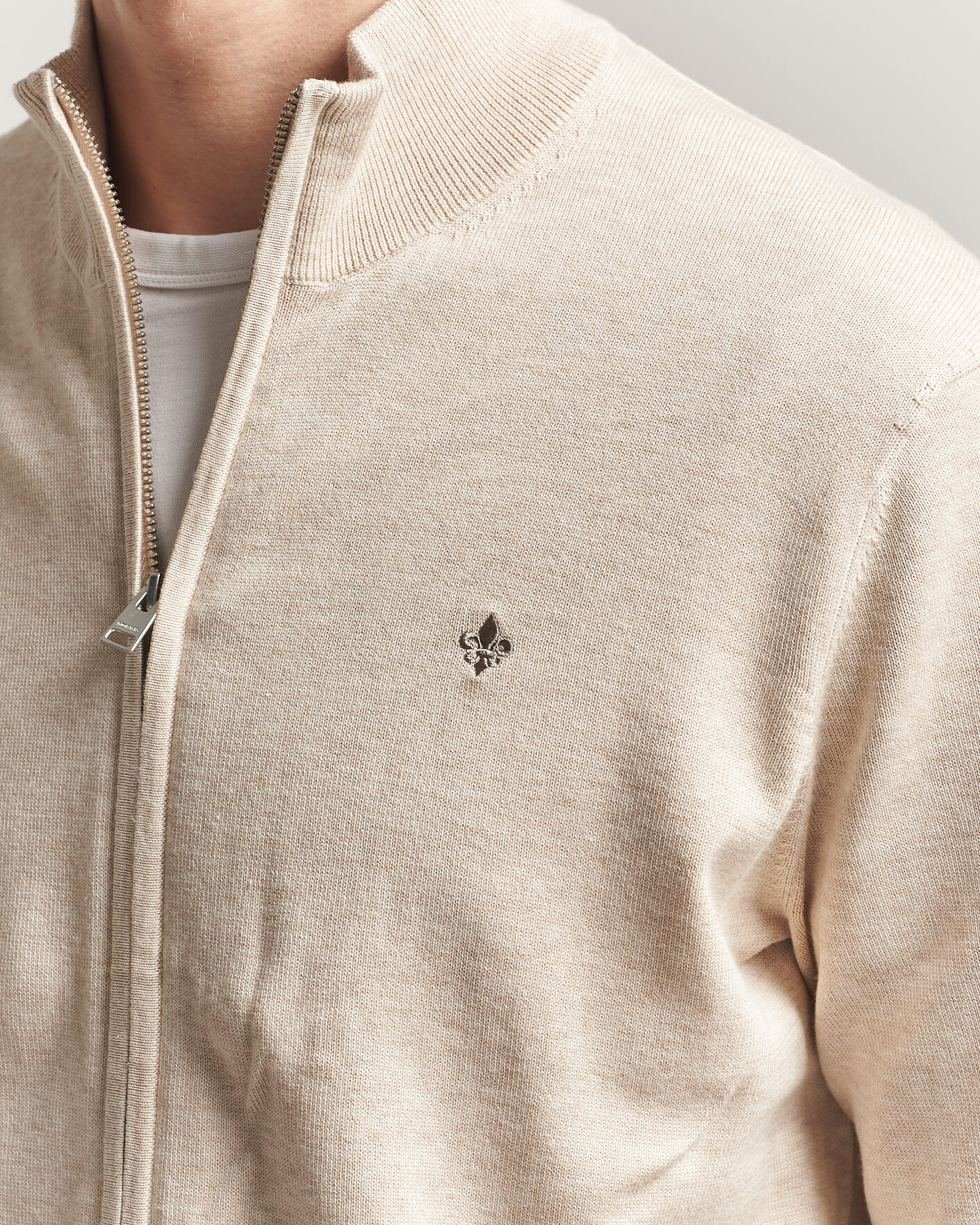 Men | Sweaters & Knitwear | Morris | Riley Zip Cardigan Khaki