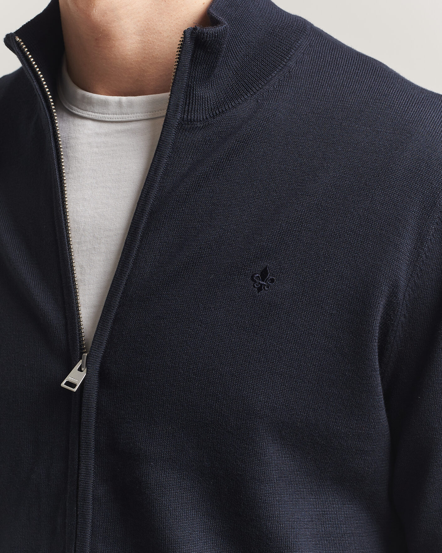Men | Sweaters & Knitwear | Morris | Riley Zip Cardigan Navy