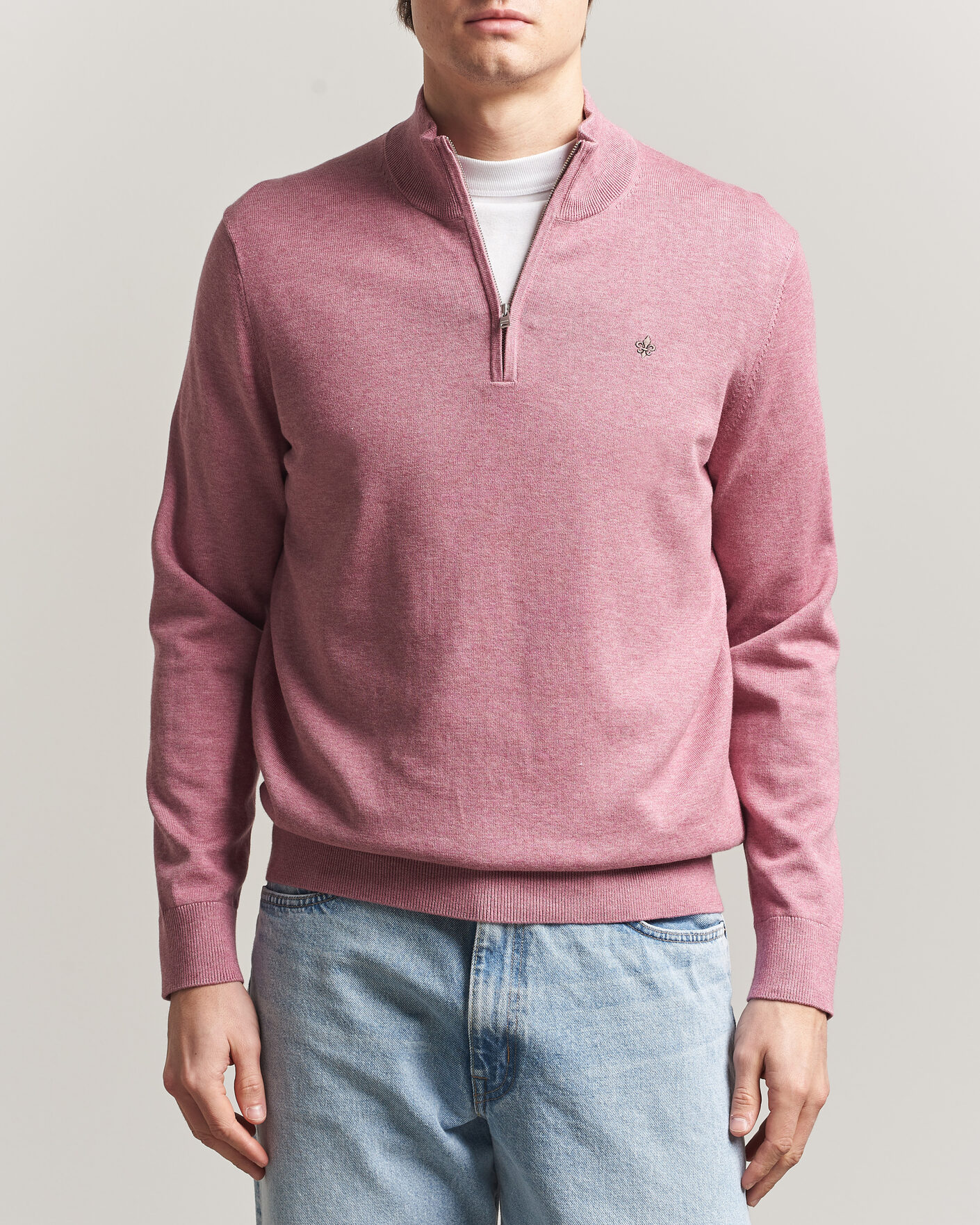 Men | Sweaters & Knitwear | Morris | Riley Half-Zip Pink