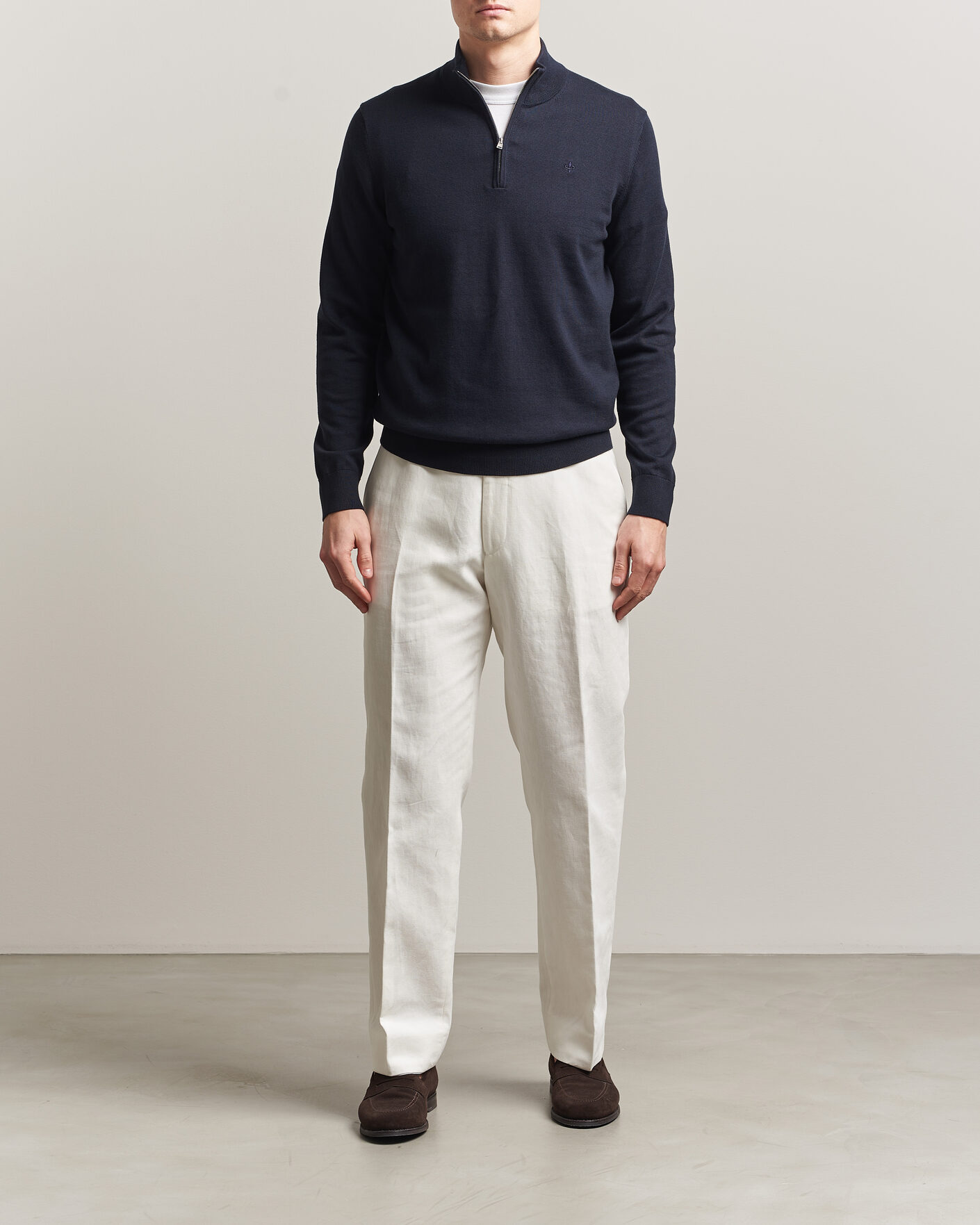 Men | Sweaters & Knitwear | Morris | Riley Half-Zip Navy