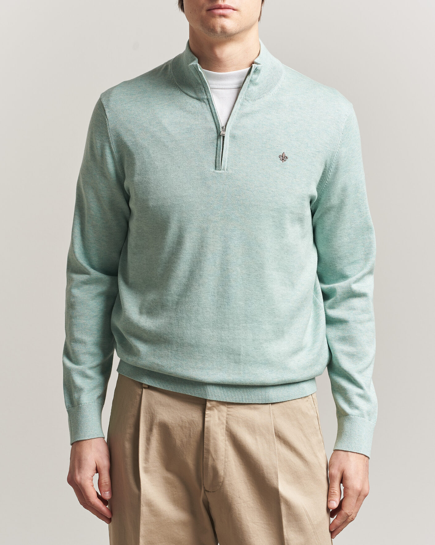 Men | Sweaters & Knitwear | Morris | Riley Half-Zip Green