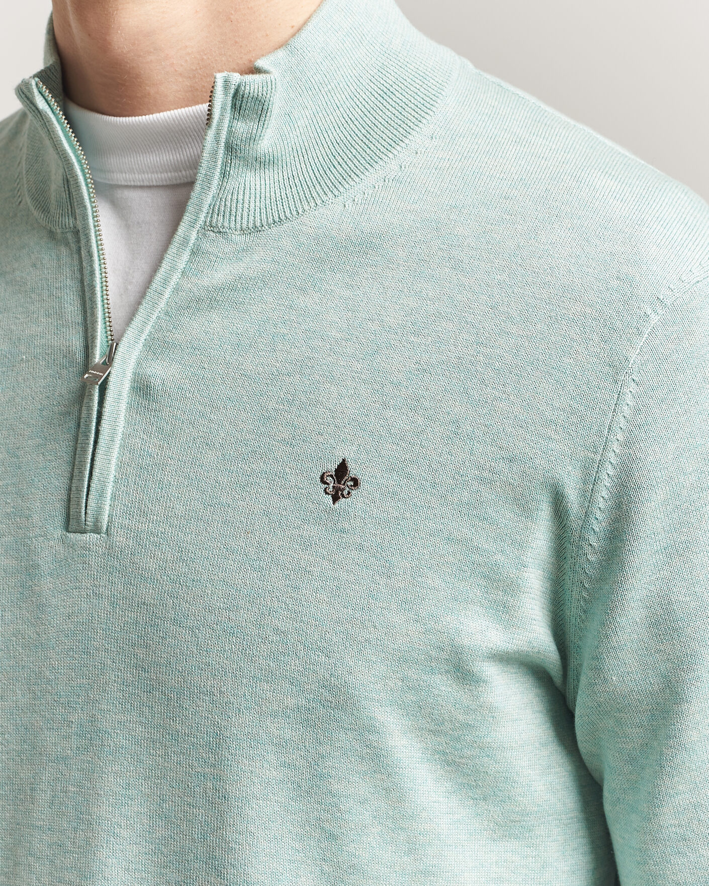 Men | Sweaters & Knitwear | Morris | Riley Half-Zip Green