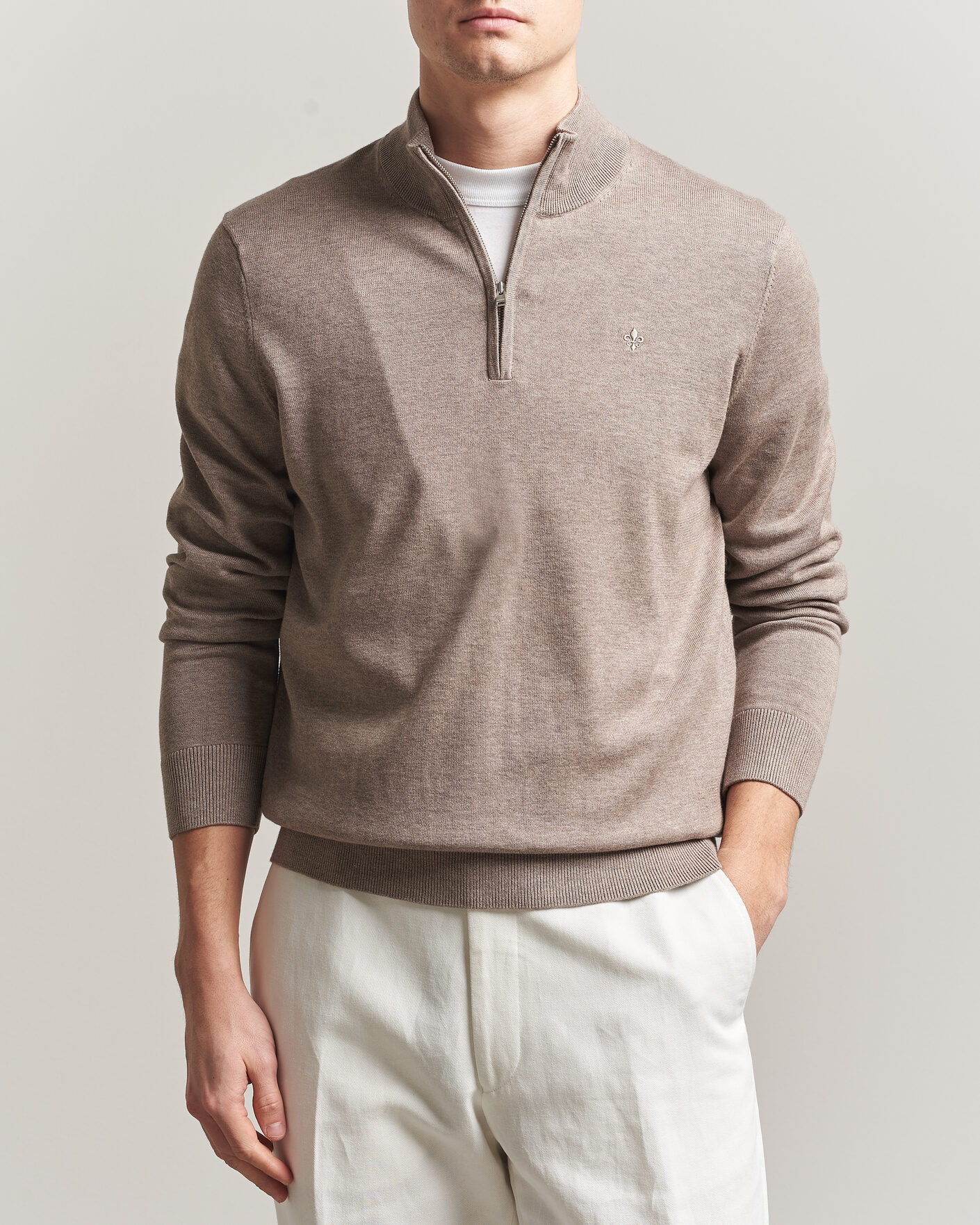 Men | Sweaters & Knitwear | Morris | Riley Half-Zip Brown