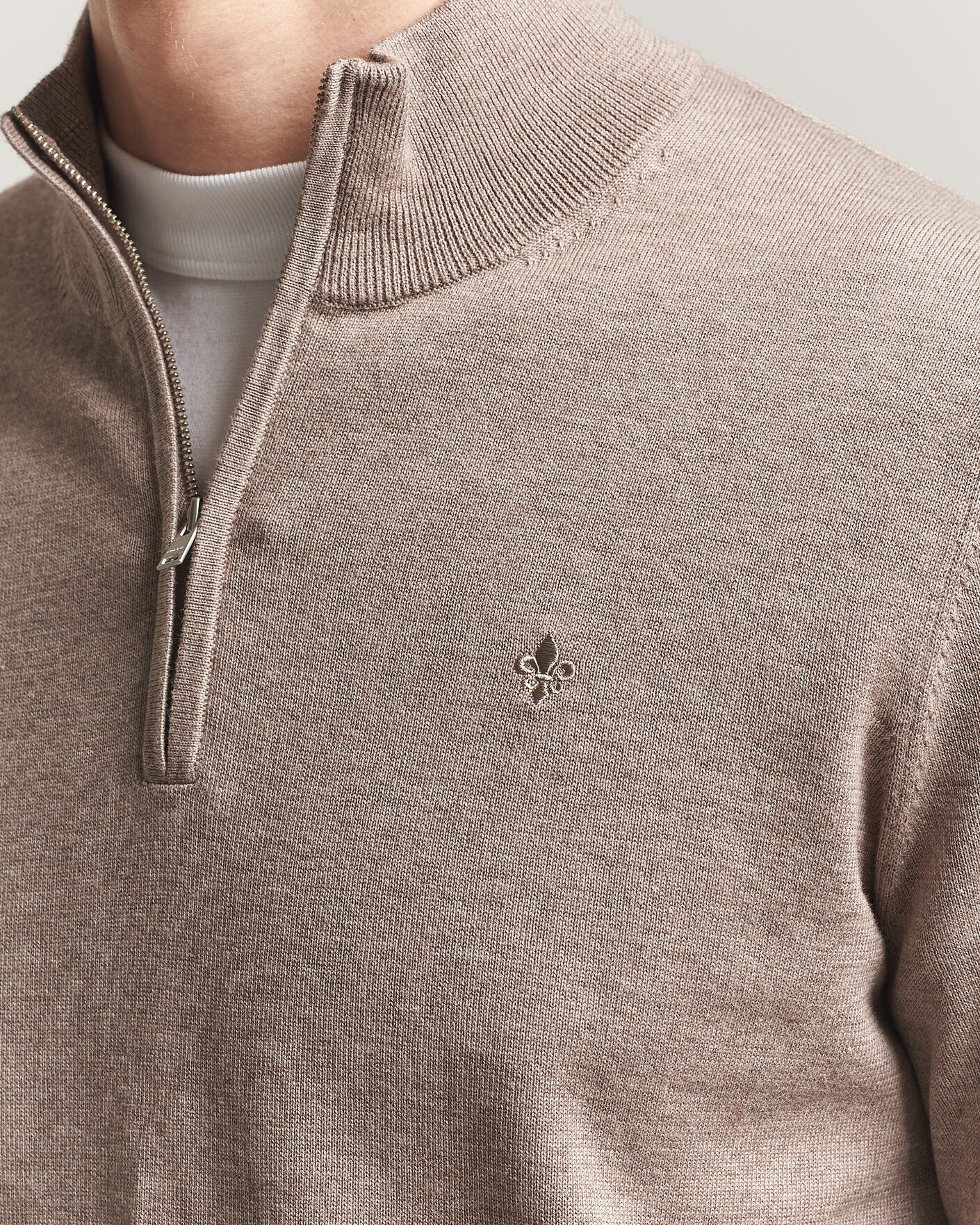 Men | Sweaters & Knitwear | Morris | Riley Half-Zip Brown