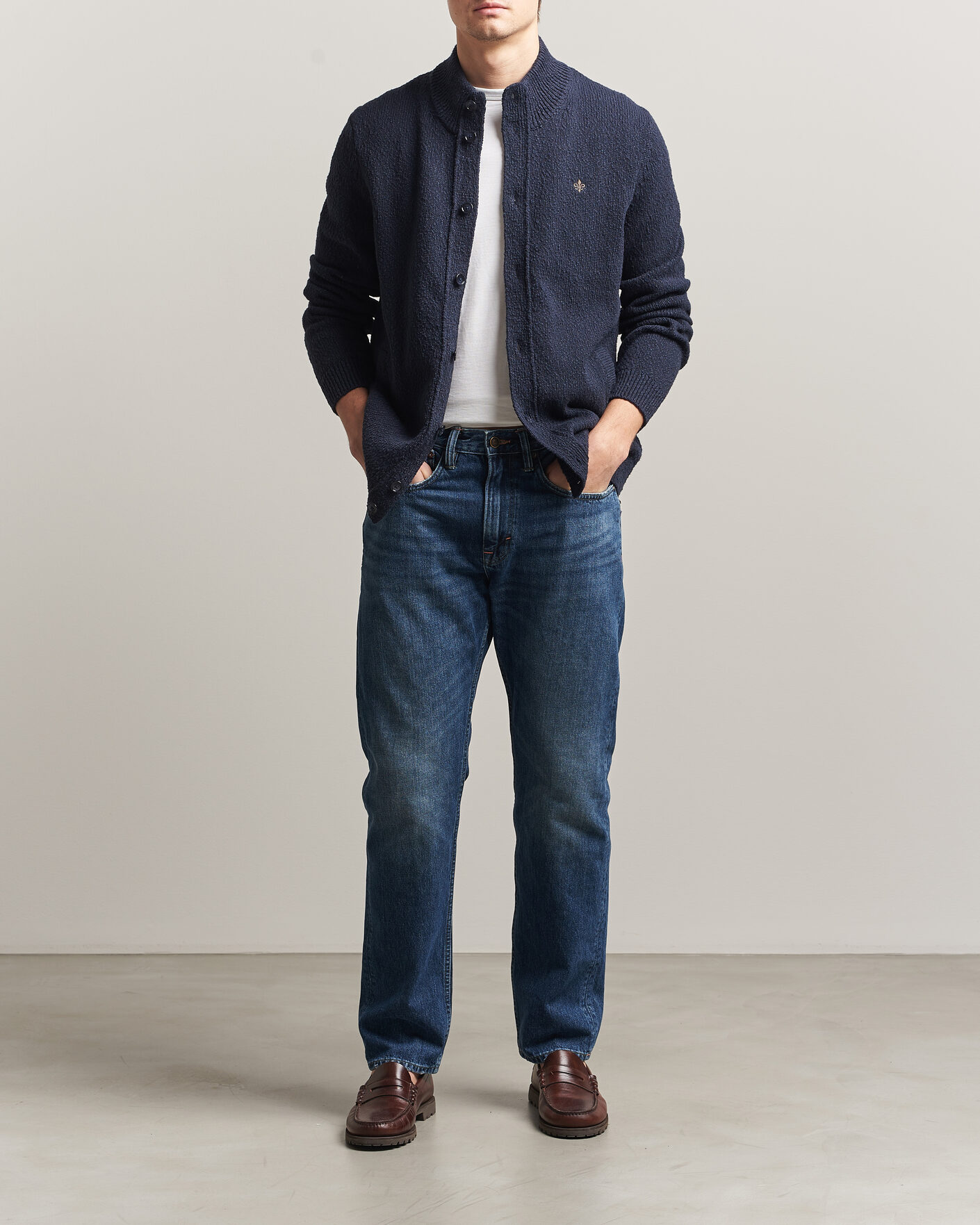 Men | Sweaters & Knitwear | Morris | Windham Button Cardigan Navy