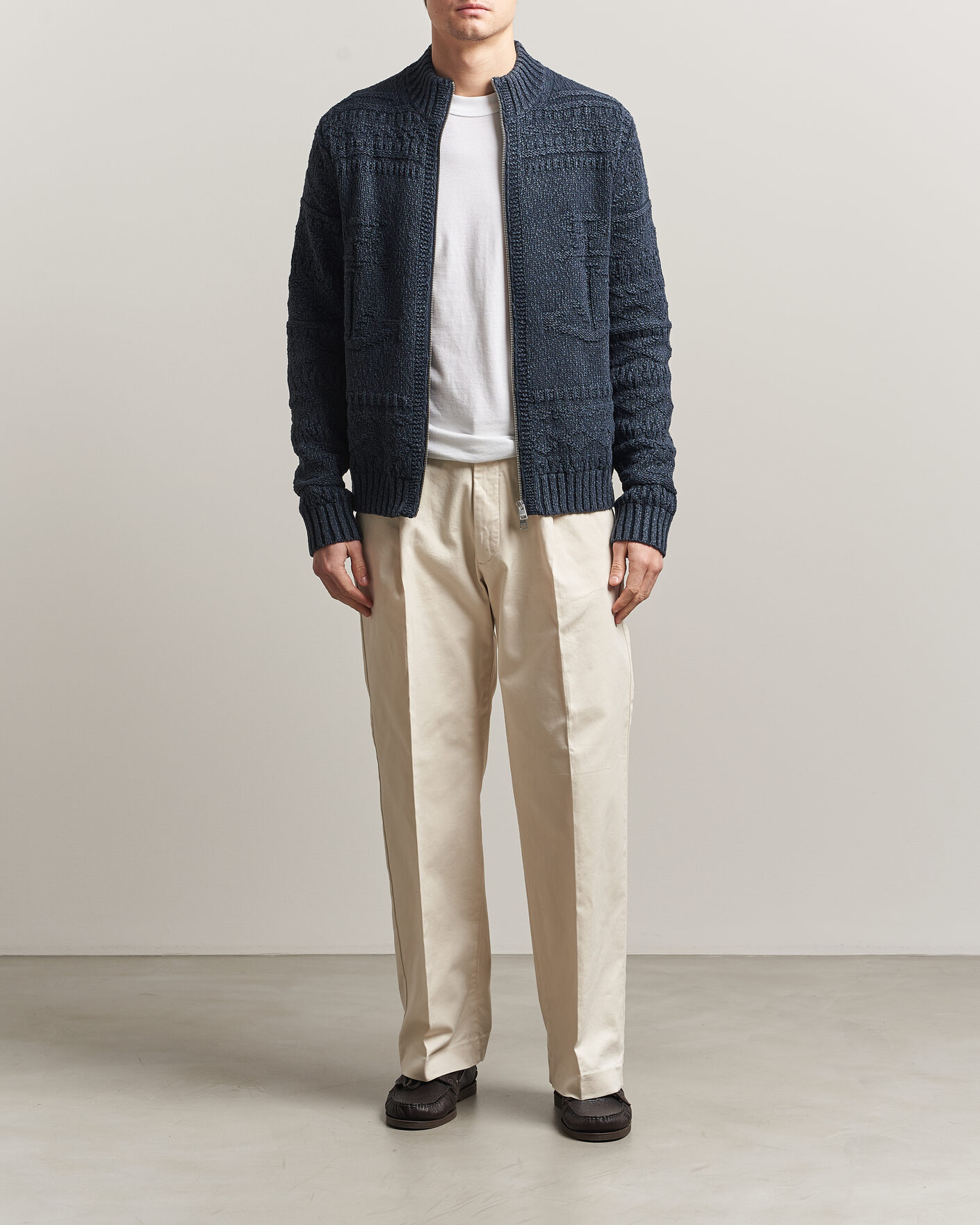Men | Sweaters & Knitwear | Morris | Chatham Knitted Jacket Navy