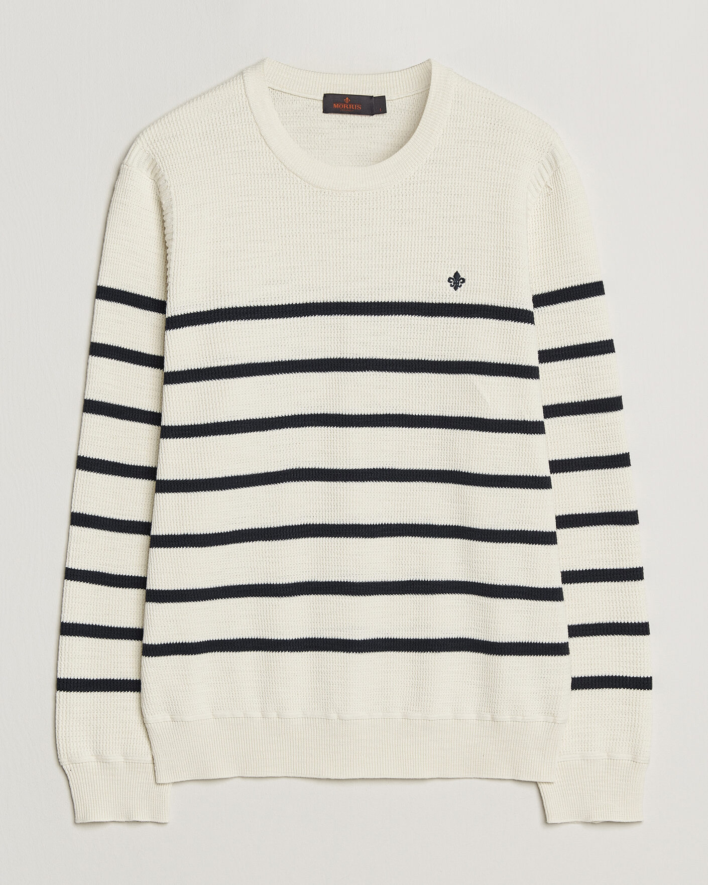 Men | Sweaters & Knitwear | Morris | Benedict Stripe Oneck Off White