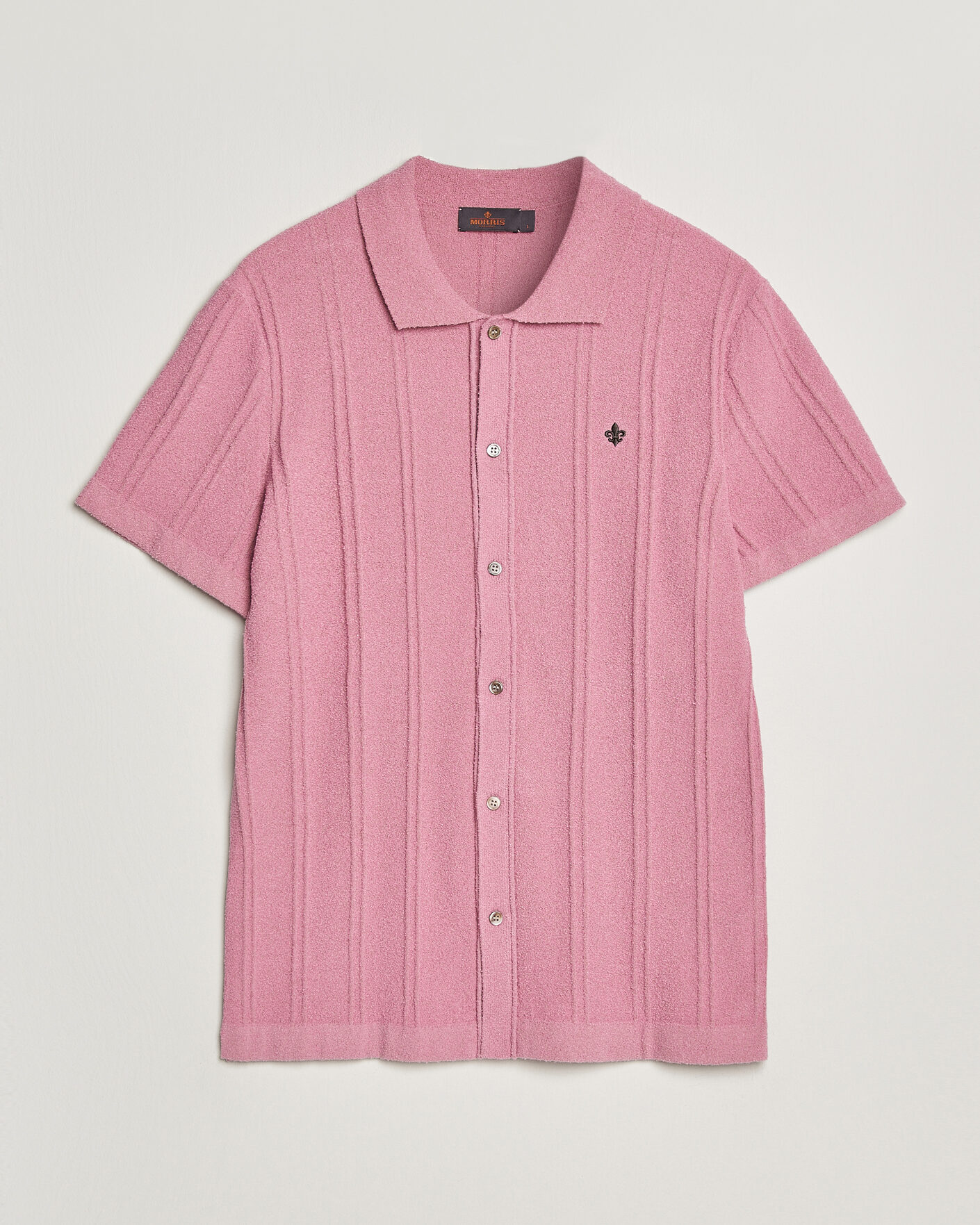 Men | Shirts | Morris | Clayton Knitted Short Sleeve Shirt Pink