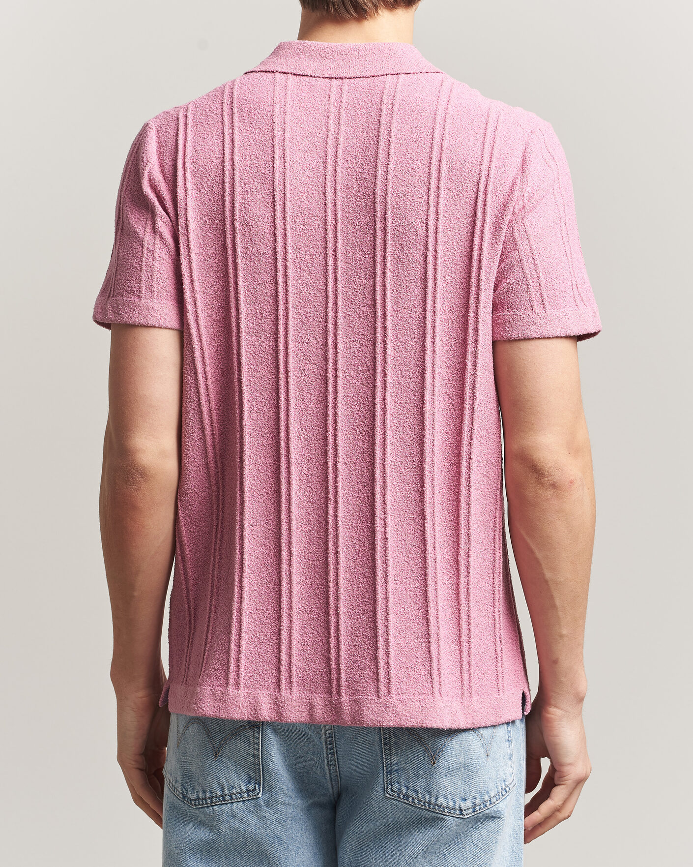 Men | Shirts | Morris | Clayton Knitted Short Sleeve Shirt Pink