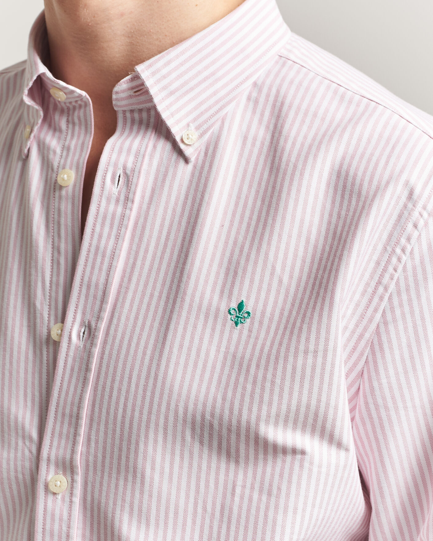 Men | Shirts | Morris | Douglas Striped Oxford Shirt Pink