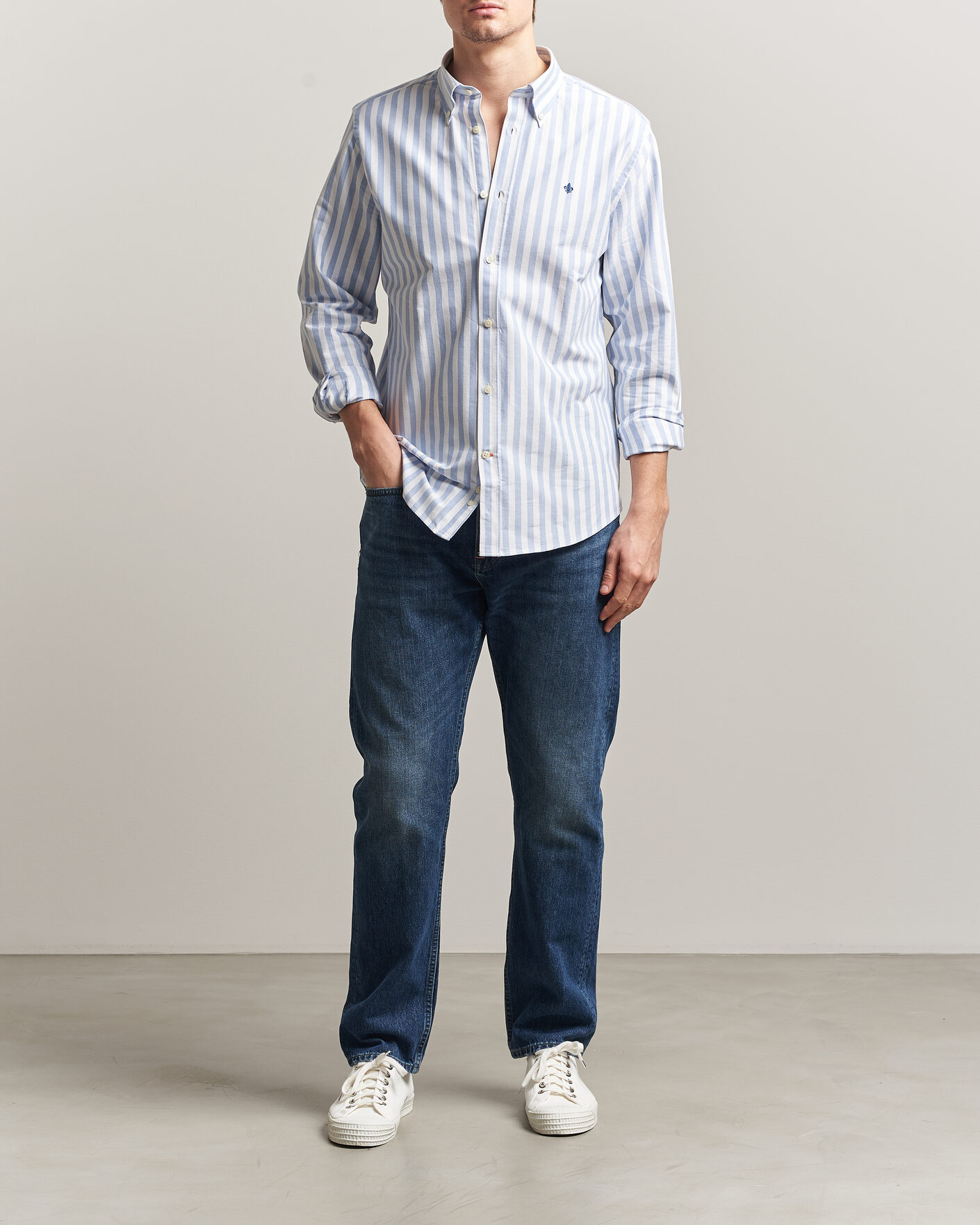 Men | Shirts | Morris | Douglas Striped Oxford Shirt Light Blue