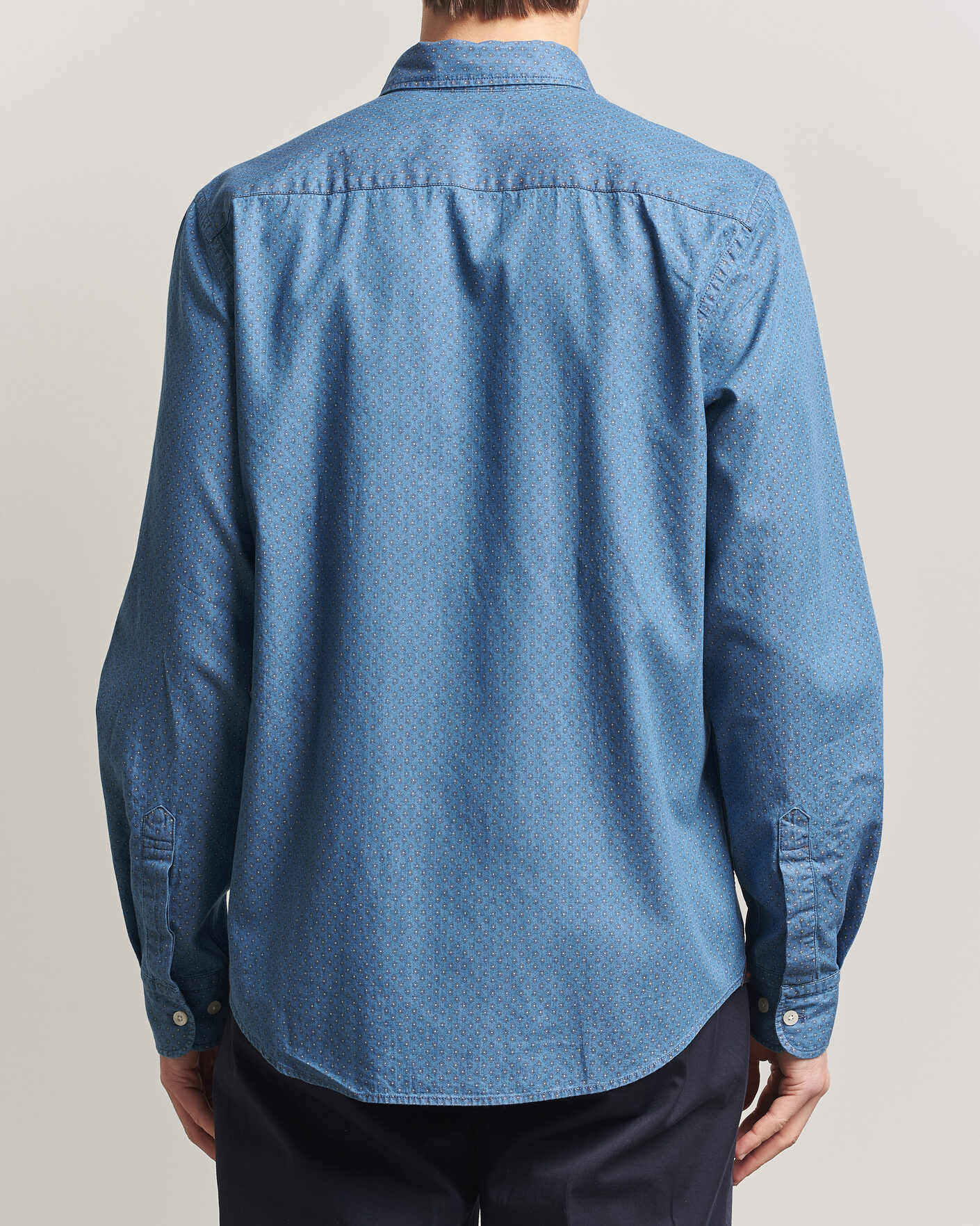 Men | Shirts | Morris | Denim Printed Shirt Blue