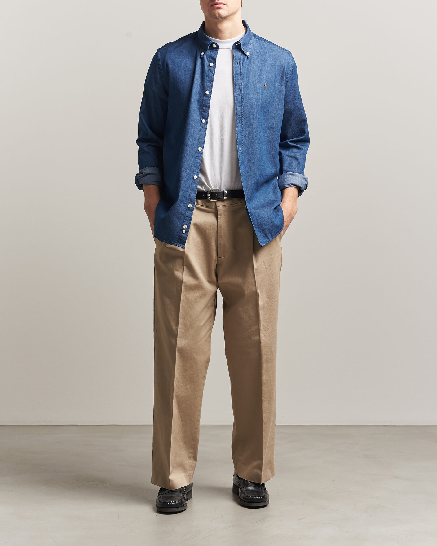 Men | Shirts | Morris | Light Denim Shirt Blue