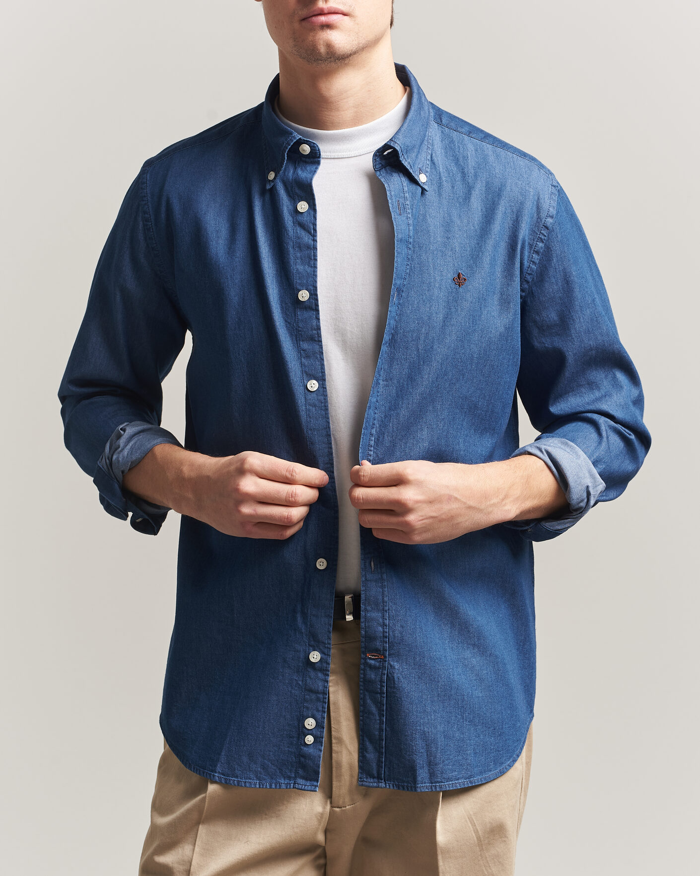 Men | Shirts | Morris | Light Denim Shirt Blue