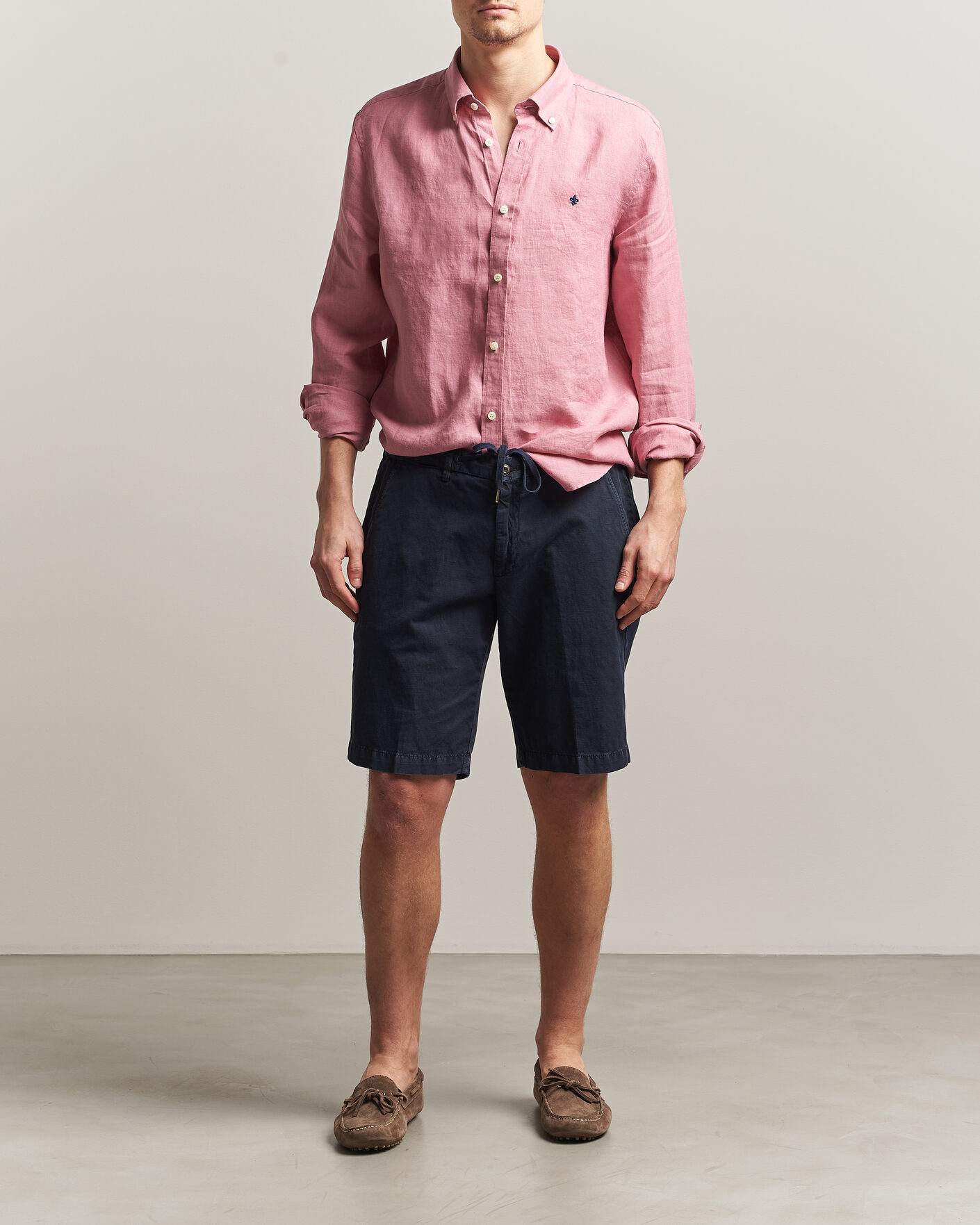 Men | Shirts | Morris | Douglas Button Down Linen Shirt Pink