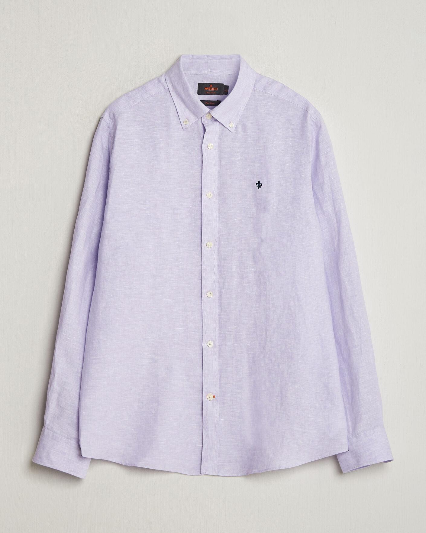 Men | Shirts | Morris | Douglas Button Down Linen Shirt Purple