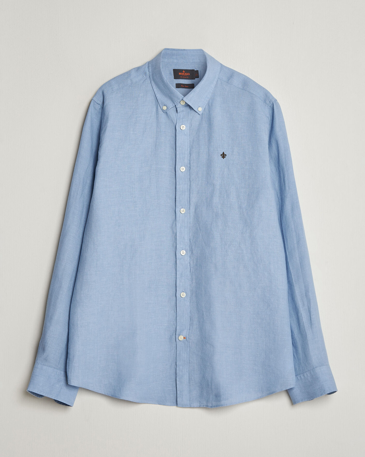 Men | Shirts | Morris | Douglas Button Down Linen Shirt Light Blue