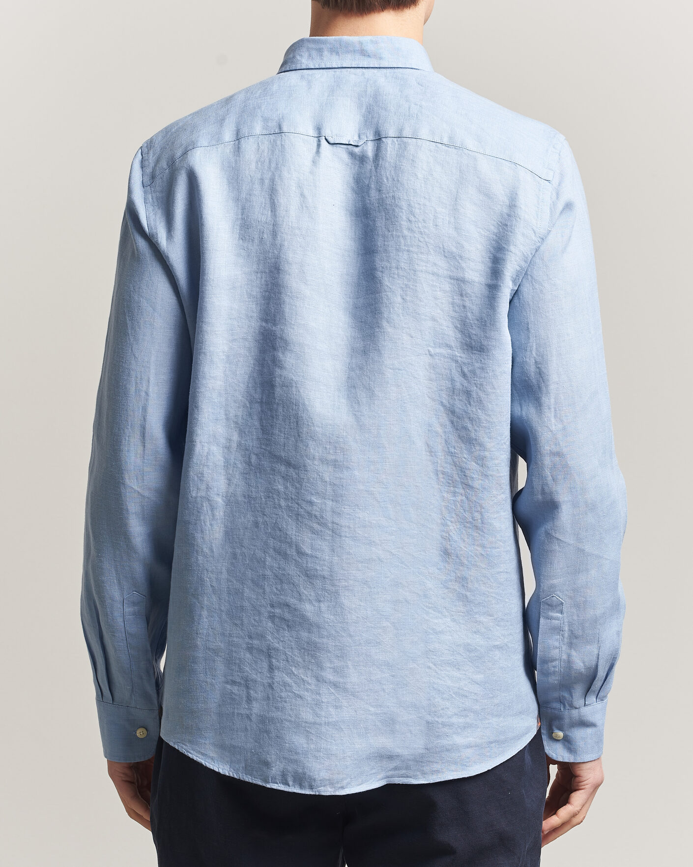 Men | Shirts | Morris | Douglas Button Down Linen Shirt Light Blue