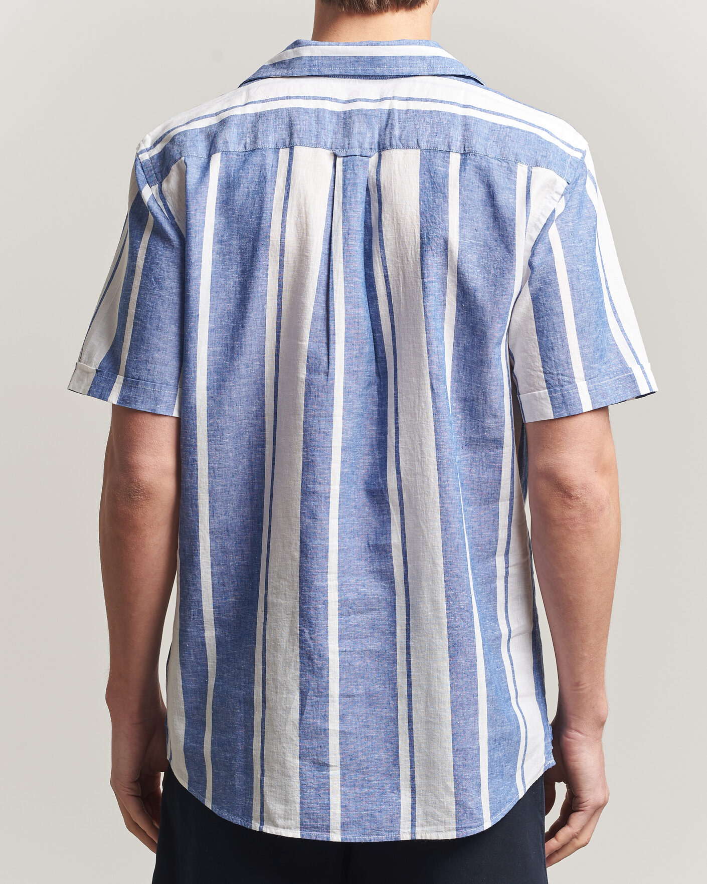 Men | Shirts | Morris | Resort Short Sleeve Linen Shirt Blue
