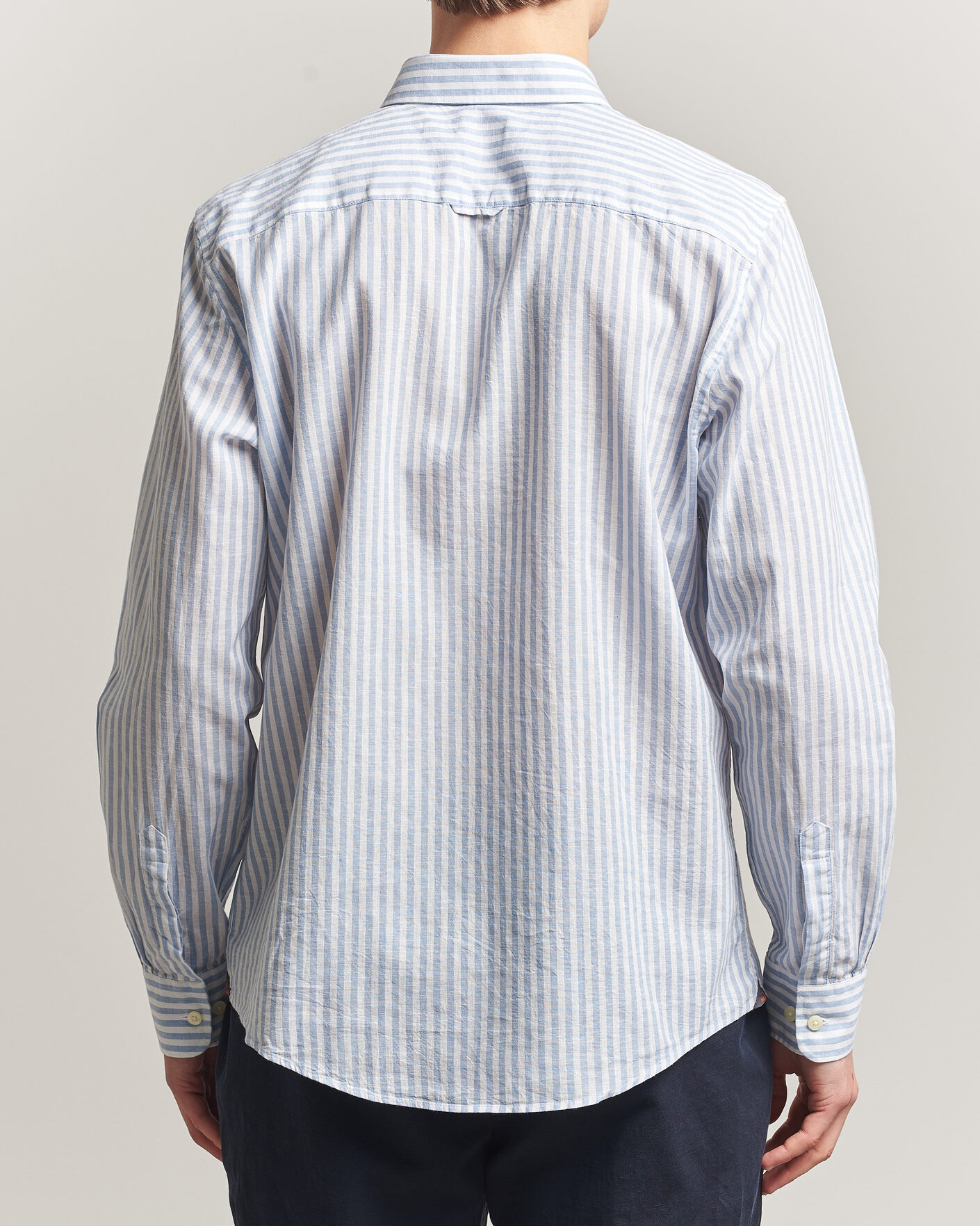Men | Shirts | Morris | Douglas Striped Linen Shirt Blue/White