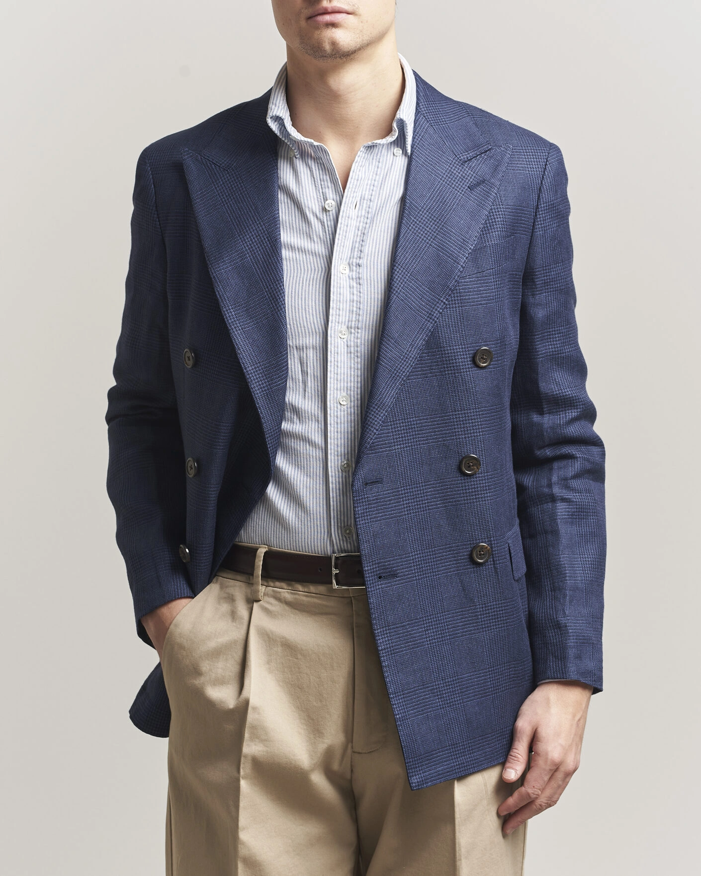 Men | Blazers | Polo Ralph Lauren | Mini Glenplaid DB Blazer Spring Navy