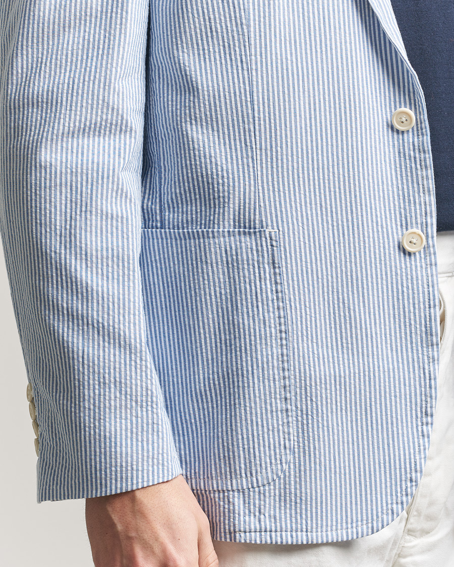 Men | Blazers | Polo Ralph Lauren | Seersucker Sportcoat Bright Blue/White