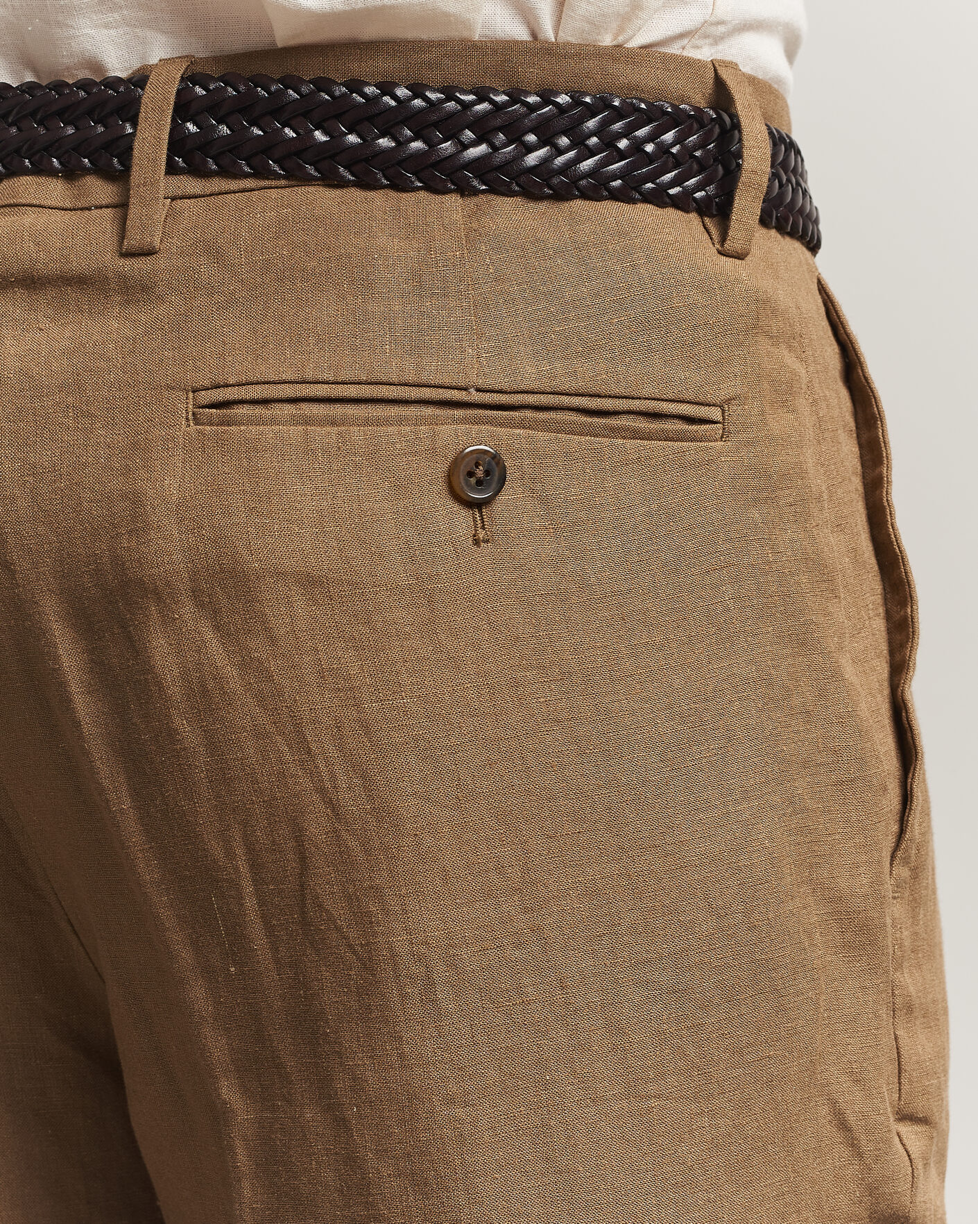 Men | Trousers | Polo Ralph Lauren | Linen Pleated Trousers Light Sable
