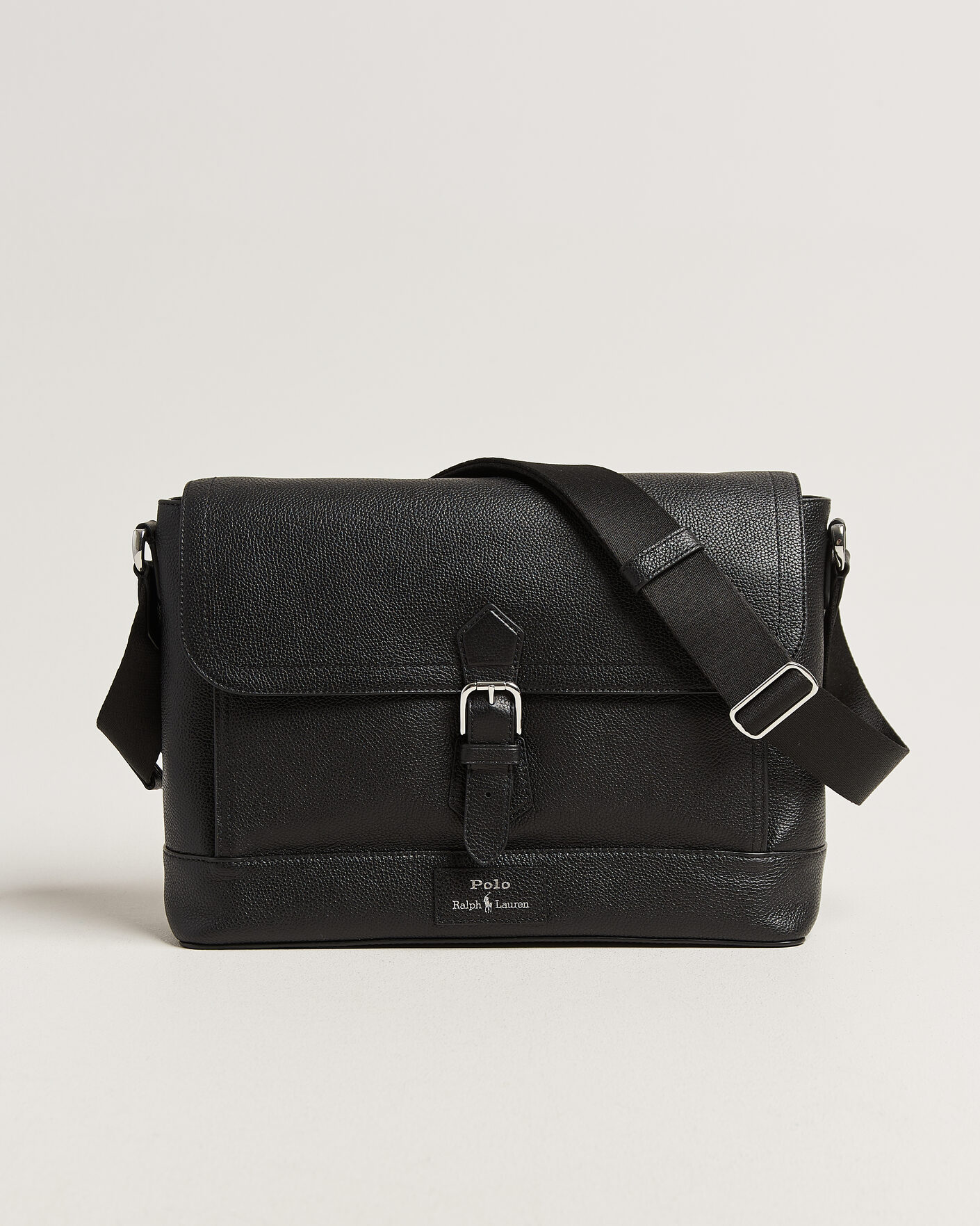 Men | Bags | Polo Ralph Lauren | Pebble Leather Messenger Bag Black