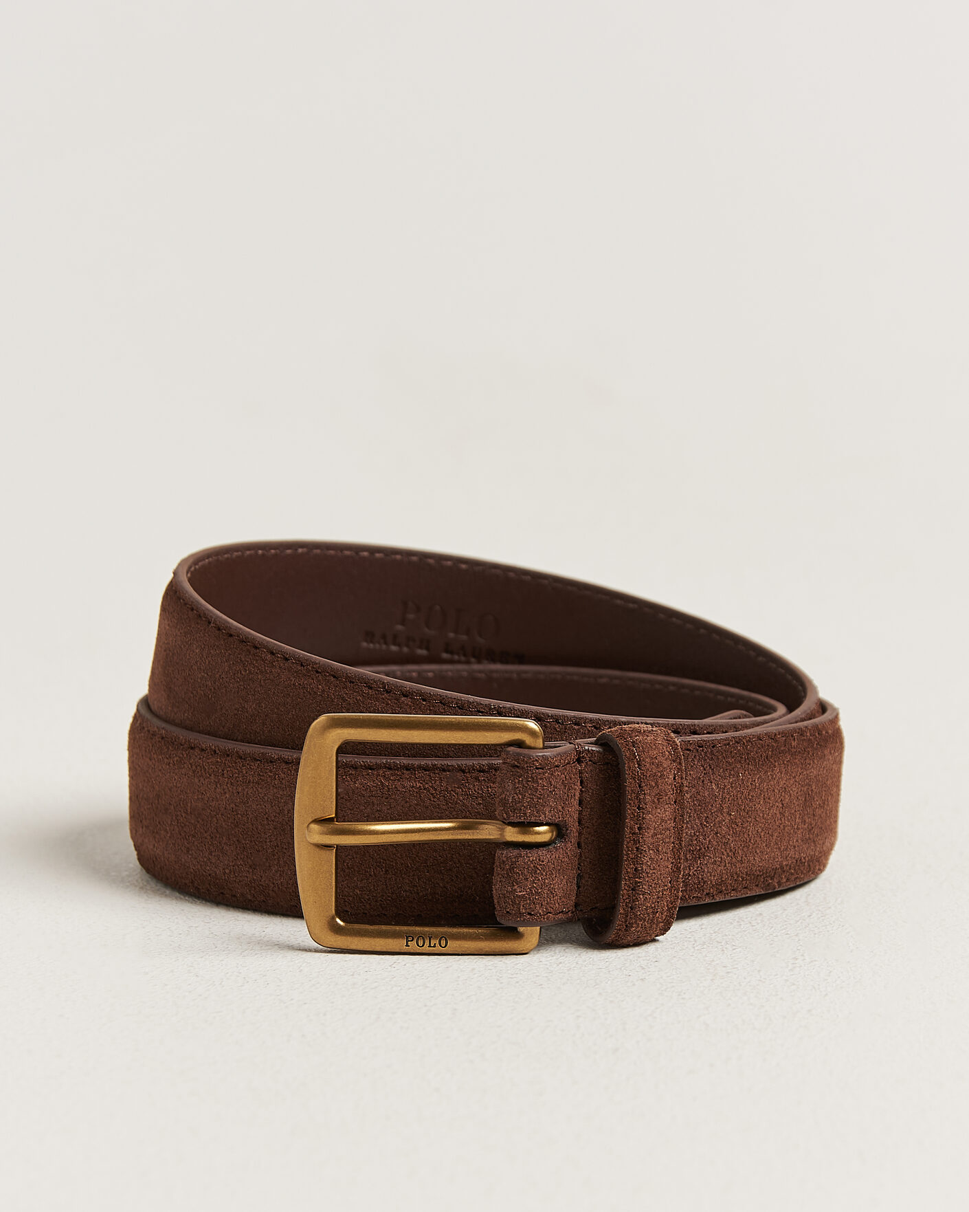 Men | Belts | Polo Ralph Lauren | Suede Belt Dark Brown