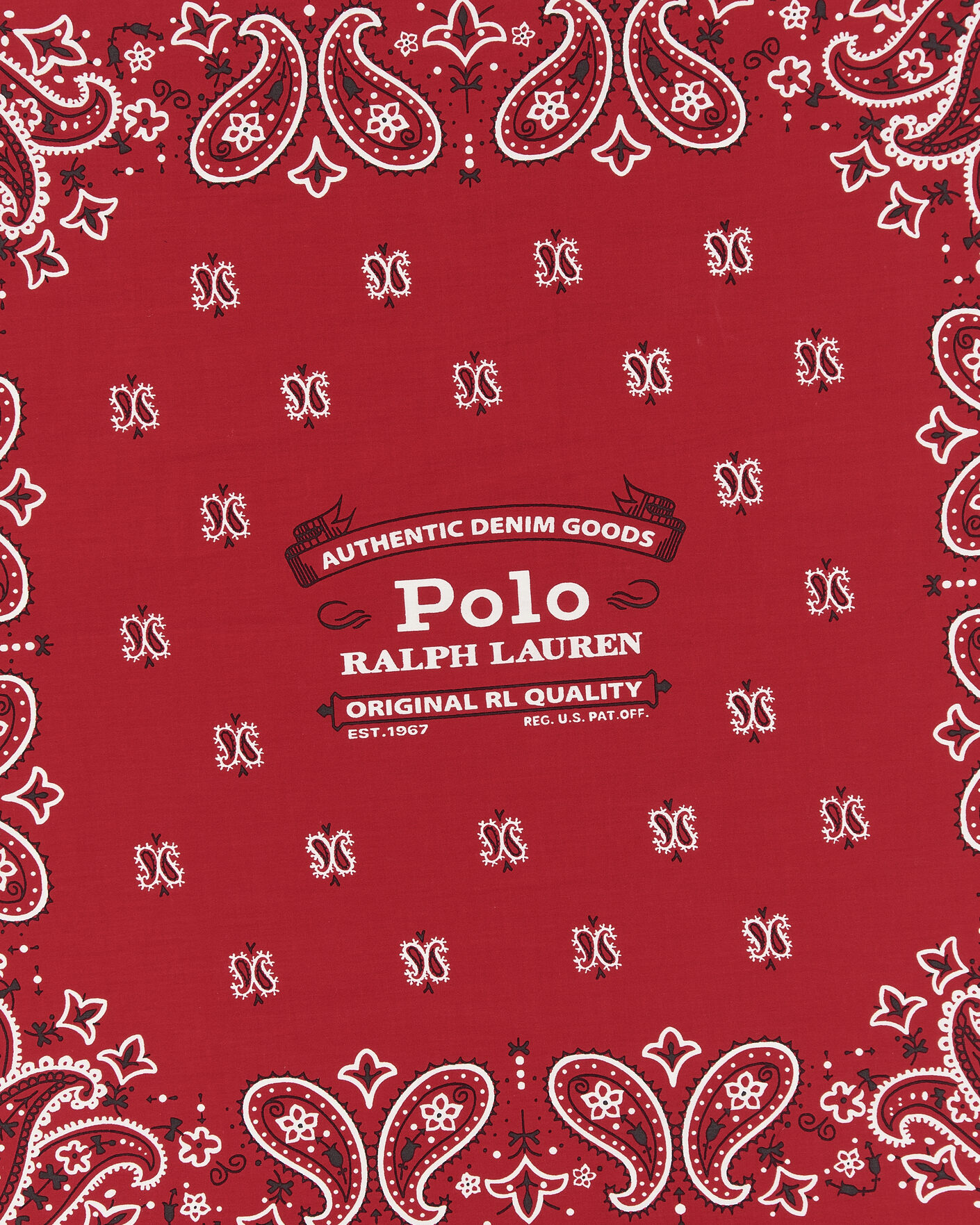 Men | Dress Scarves | Polo Ralph Lauren | Cotton Printed Bandana Red/White