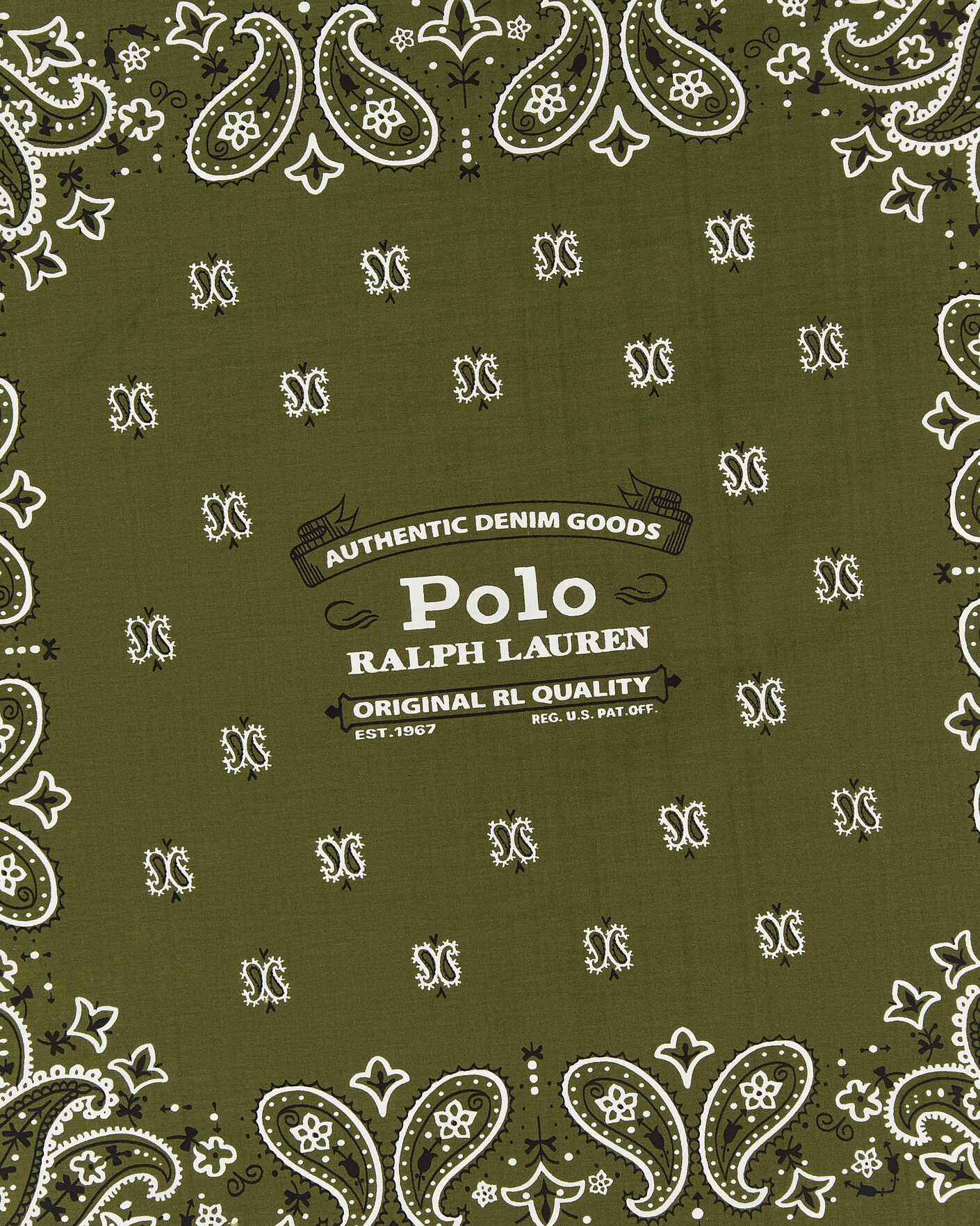 Men | Dress Scarves | Polo Ralph Lauren | Cotton Printed Bandana Supply Olive