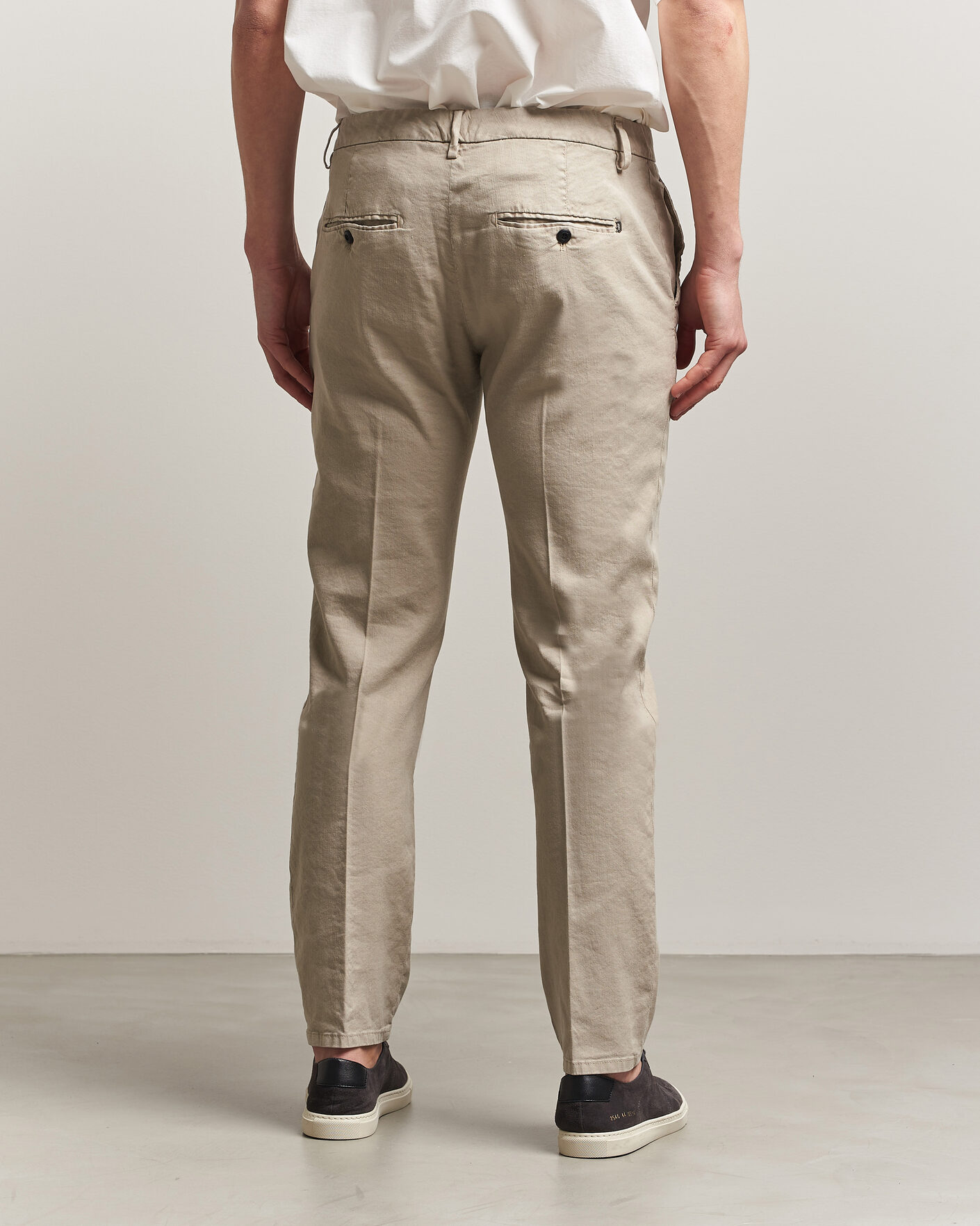 Men | Trousers | Dondup | Spiritisimo Linen Stretch Chinos Beige