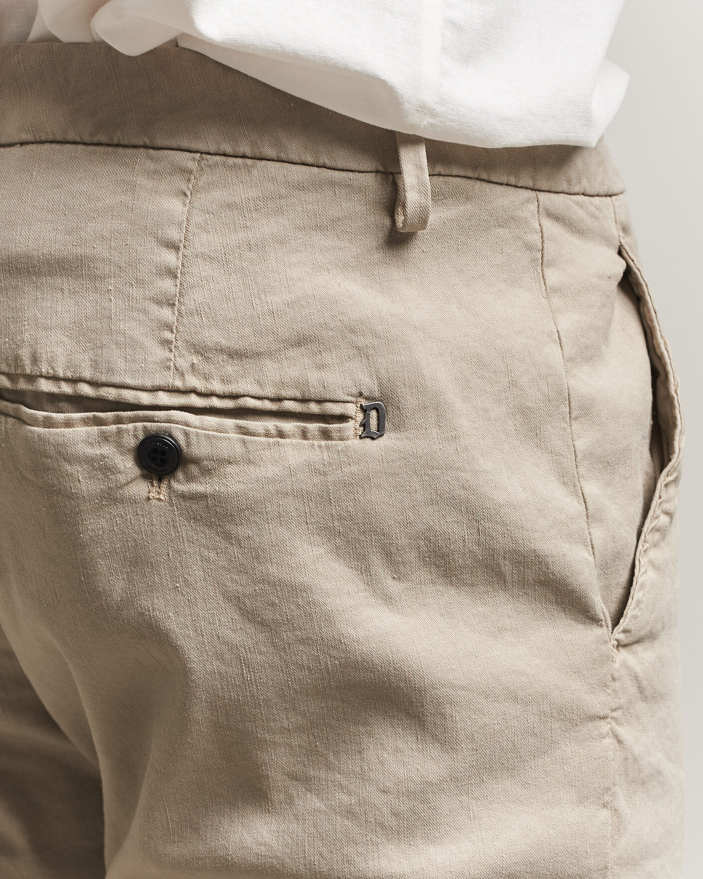 Men | Trousers | Dondup | Spiritisimo Linen Stretch Chinos Beige