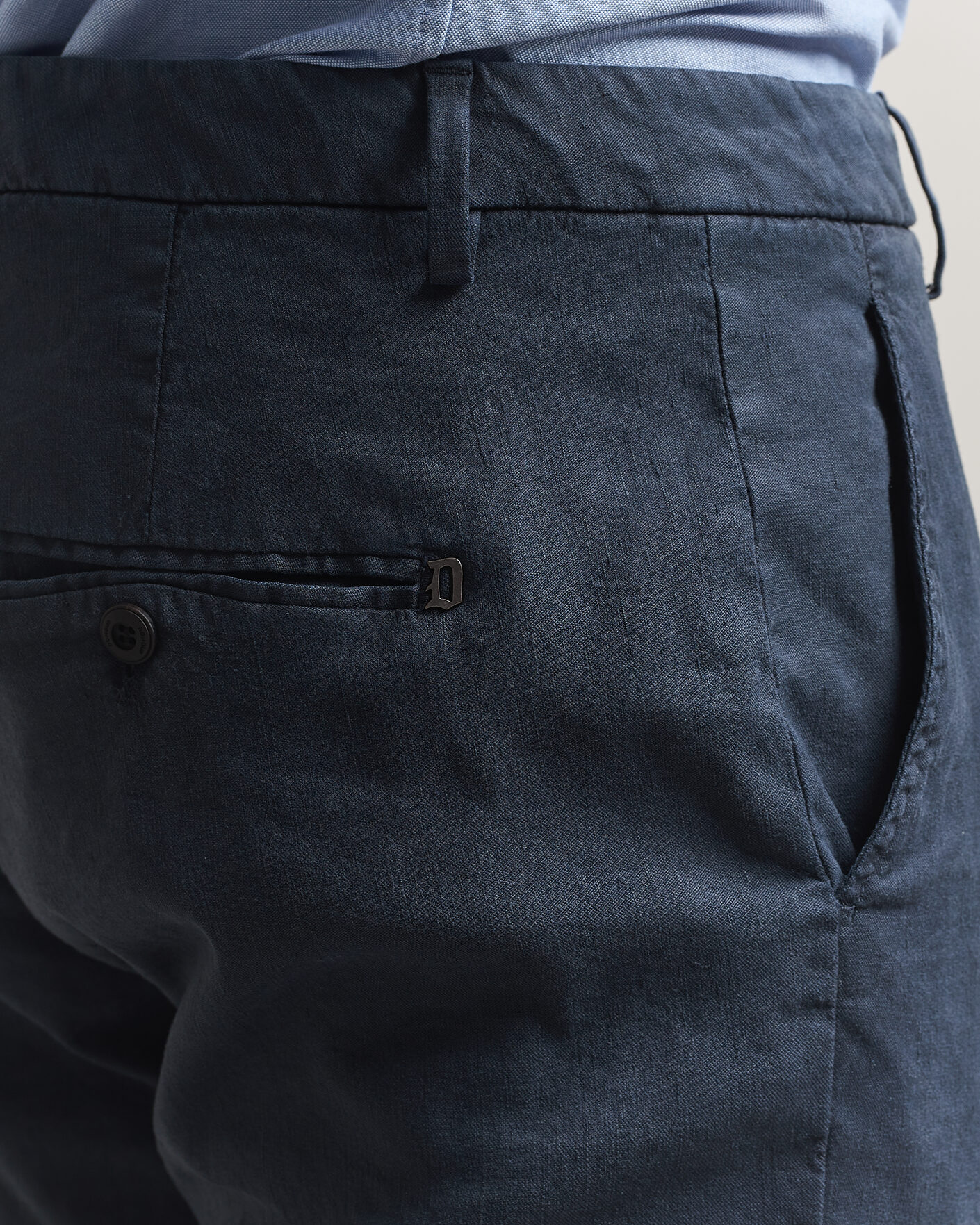Men | Trousers | Dondup | Spiritisimo Linen Stretch Chinos Navy