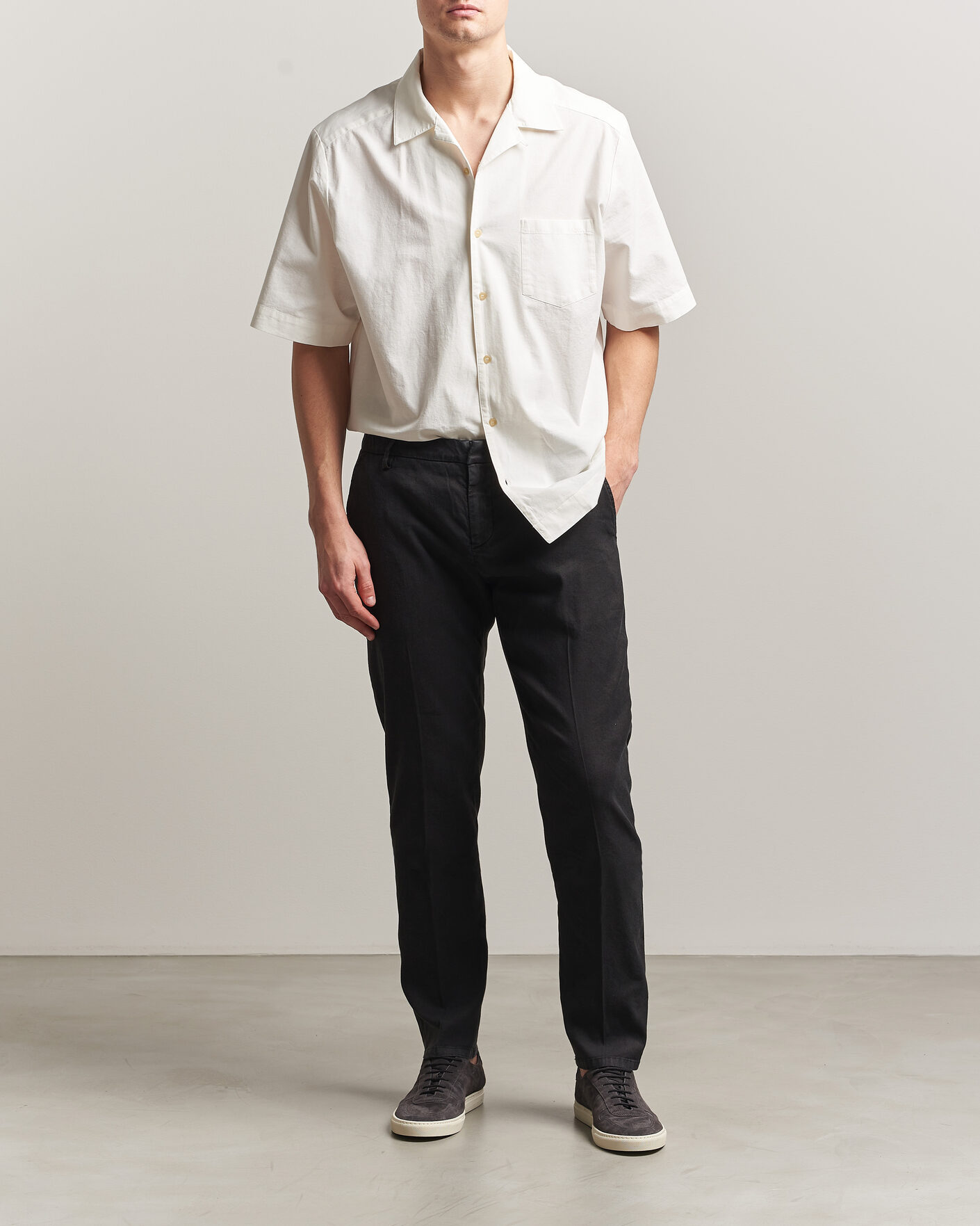 Men | Trousers | Dondup | Spiritisimo Linen Stretch Chinos Black