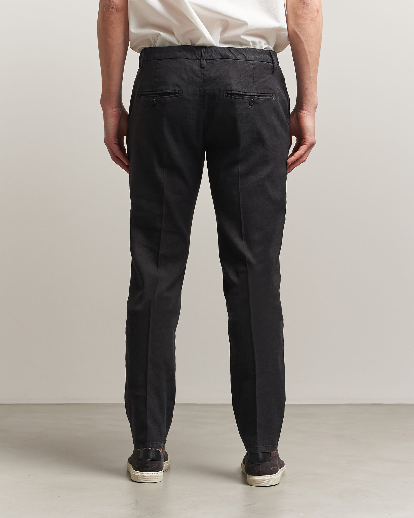 Men | Trousers | Dondup | Spiritisimo Linen Stretch Chinos Black