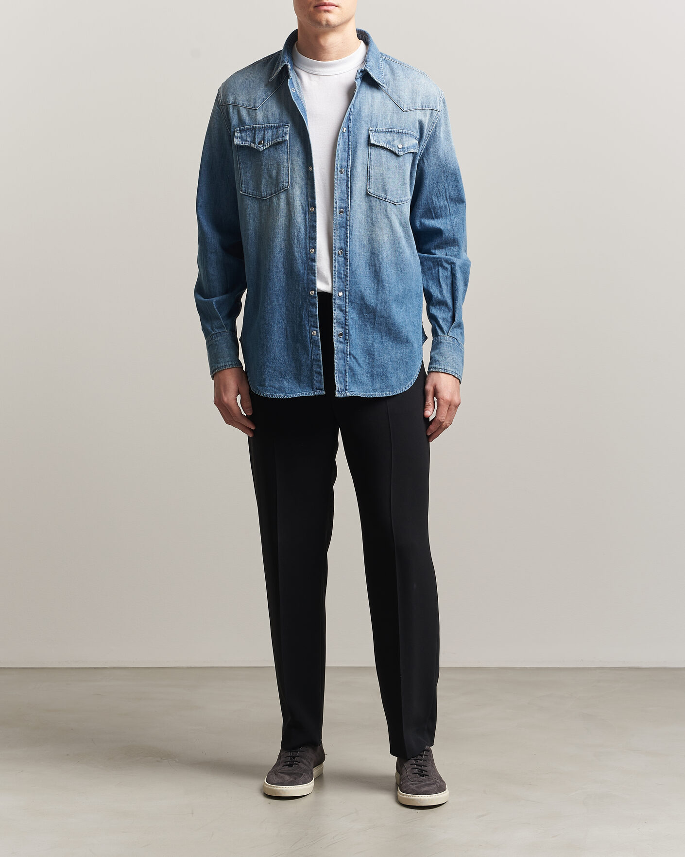 Men | Shirts | Dondup | Regular Fit Denim Shirt Medium Blue