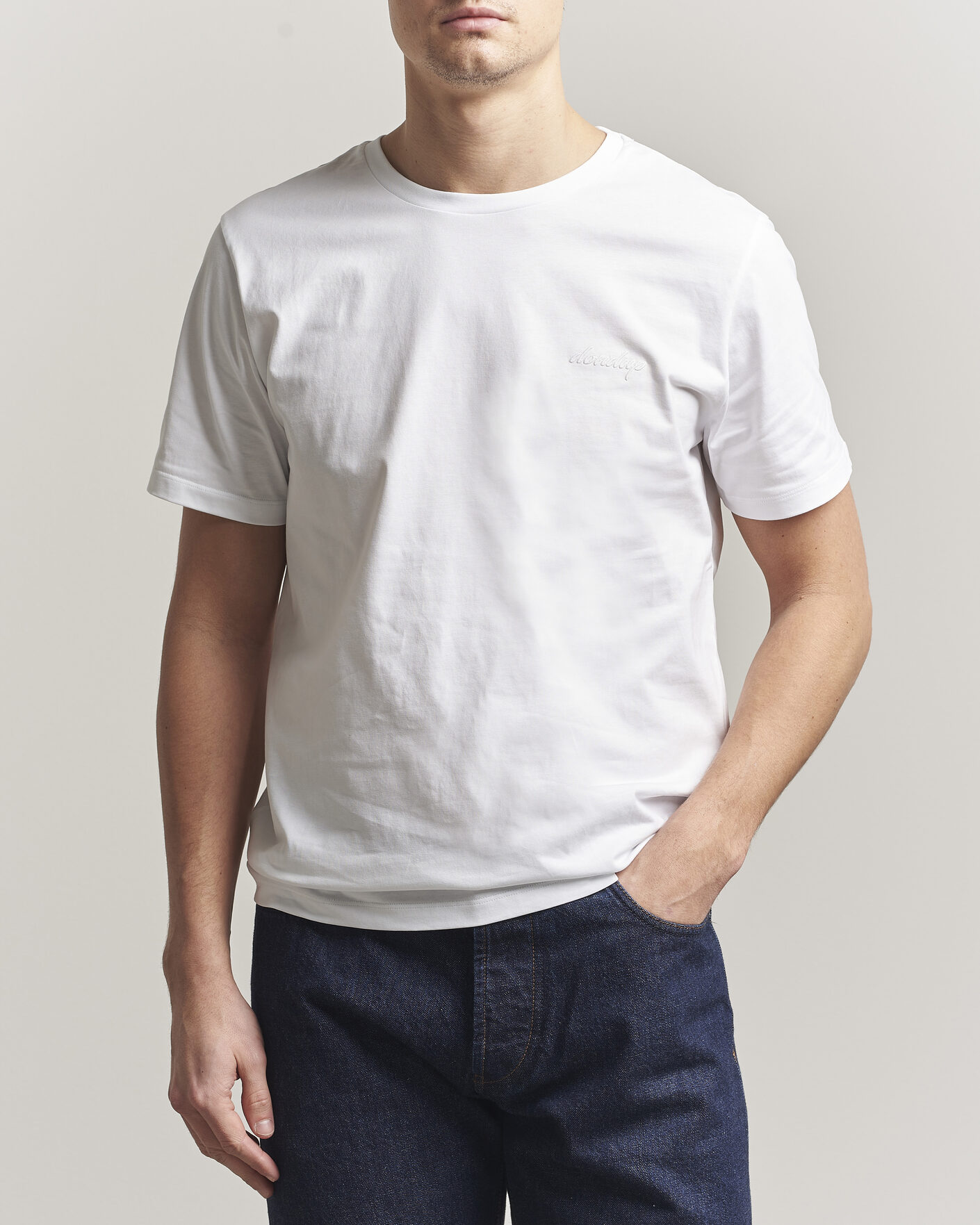 Men | T-Shirts | Dondup | Logo Crew Neck T-Shirt White