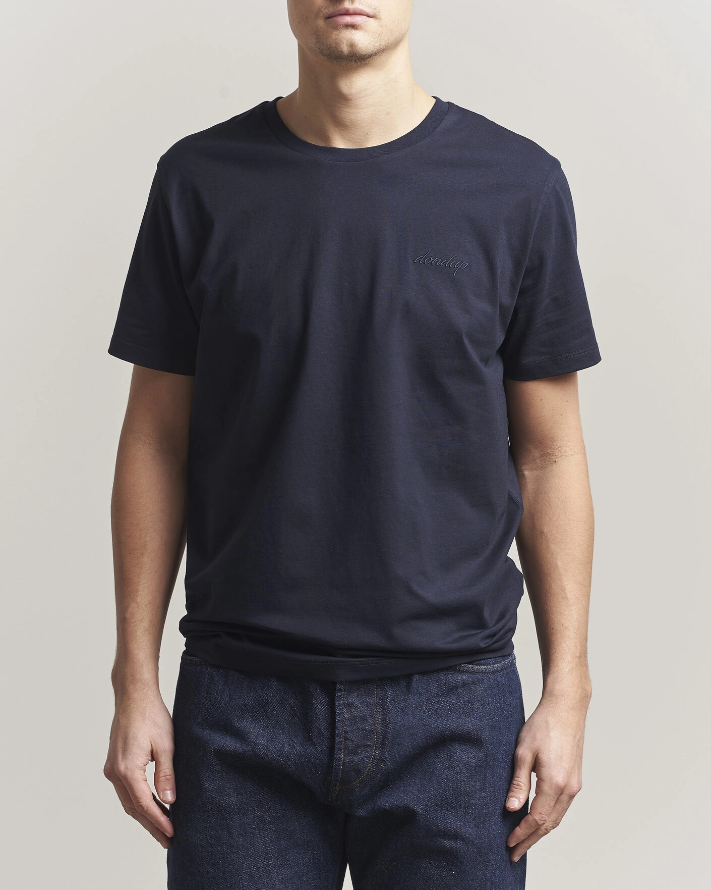 Men | T-Shirts | Dondup | Logo Crew Neck T-Shirt Navy
