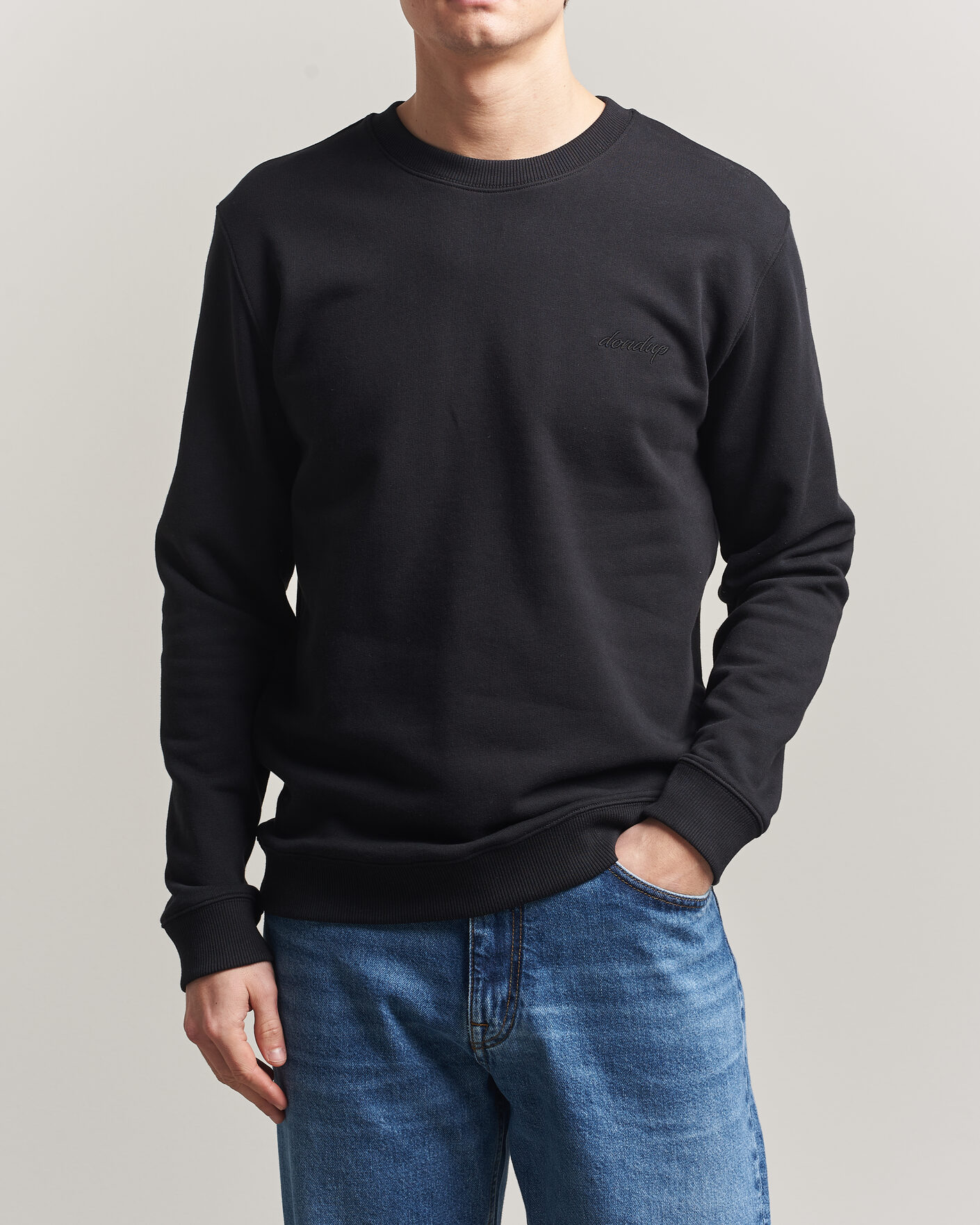 Men | Sweaters & Knitwear | Dondup | Logo Crew Neck Sweatshirt Black