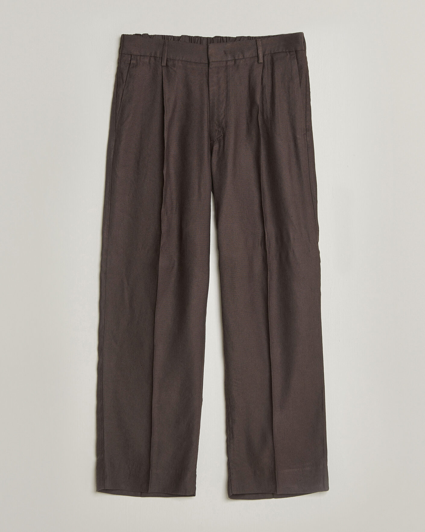 Men | Trousers | NN07 | Kay Linen/Viscose Drawstring Trousers Deep Truffle