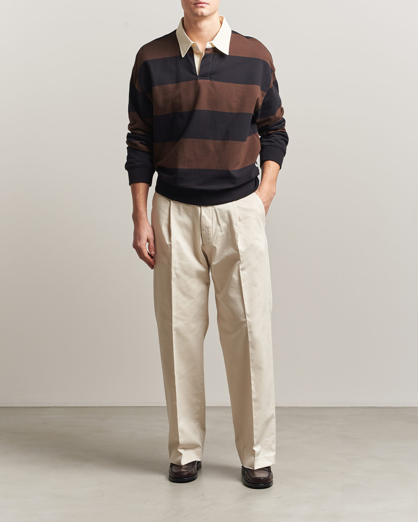 Men | Trousers | NN07 | Kay Cotton Pleated Trousers Ivory