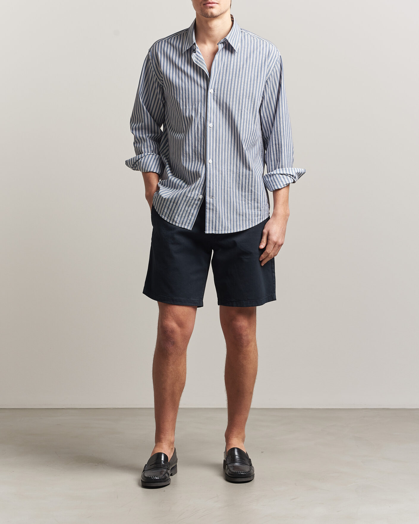 Men | Shorts | NN07 | Aden Regular Fit Chino Shorts Navy Blue