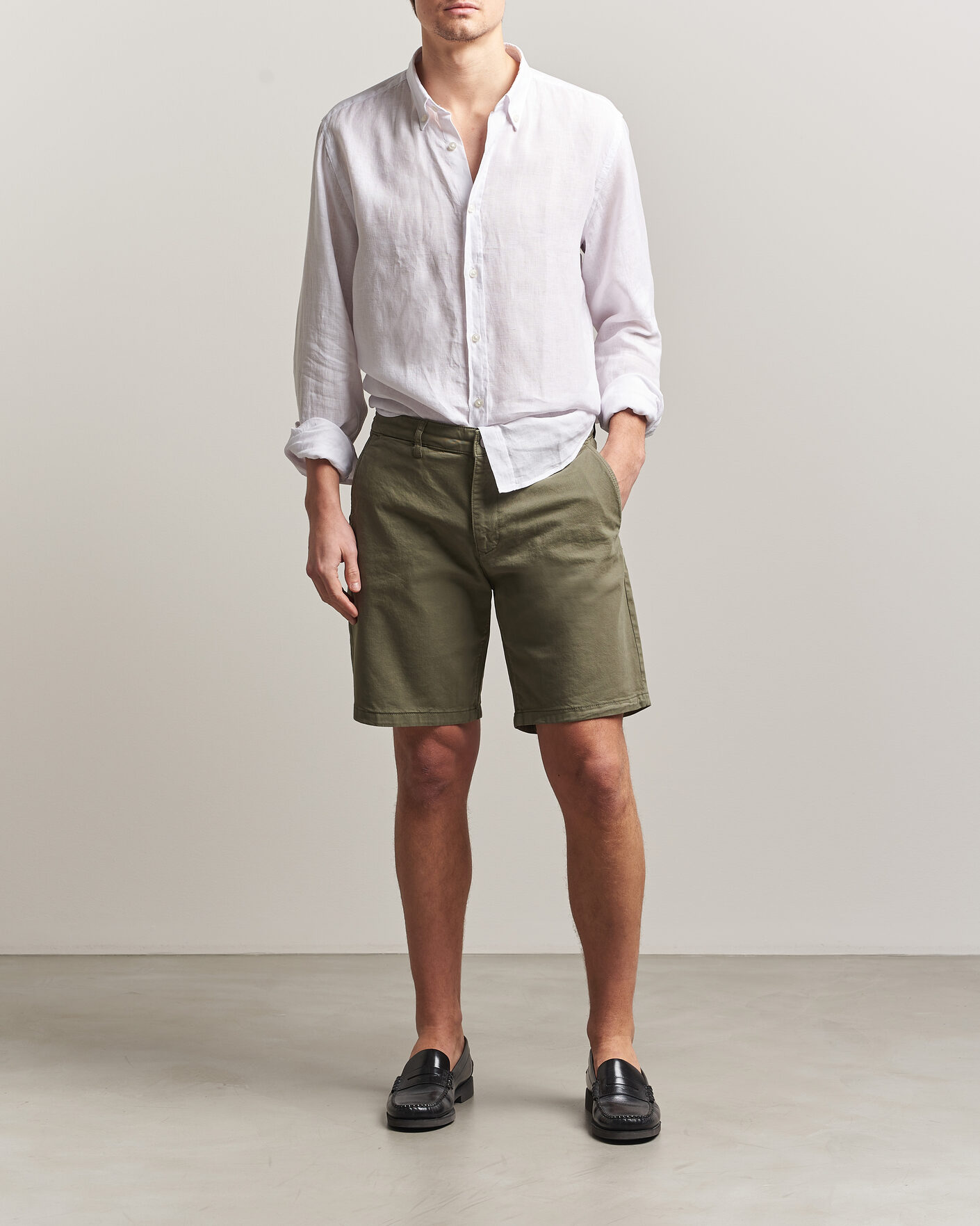 Men | Shorts | NN07 | Aden Regular Fit Chino Shorts Capers Green